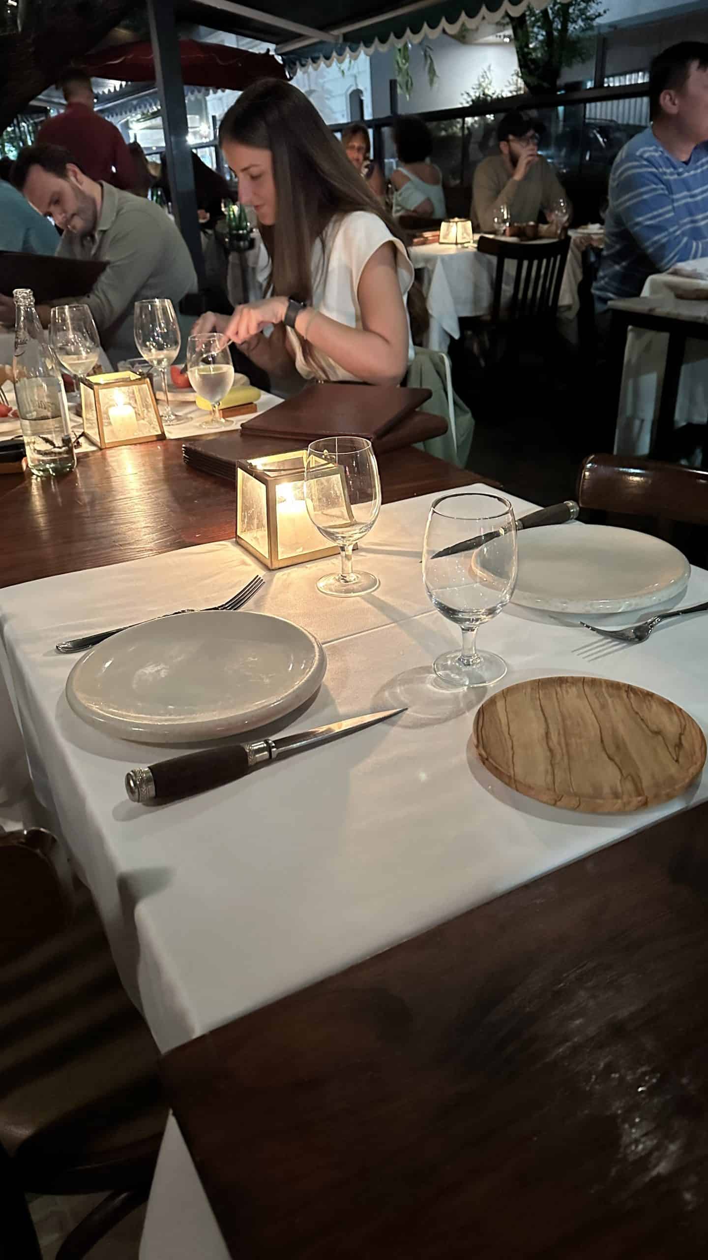 The table set up on the patio