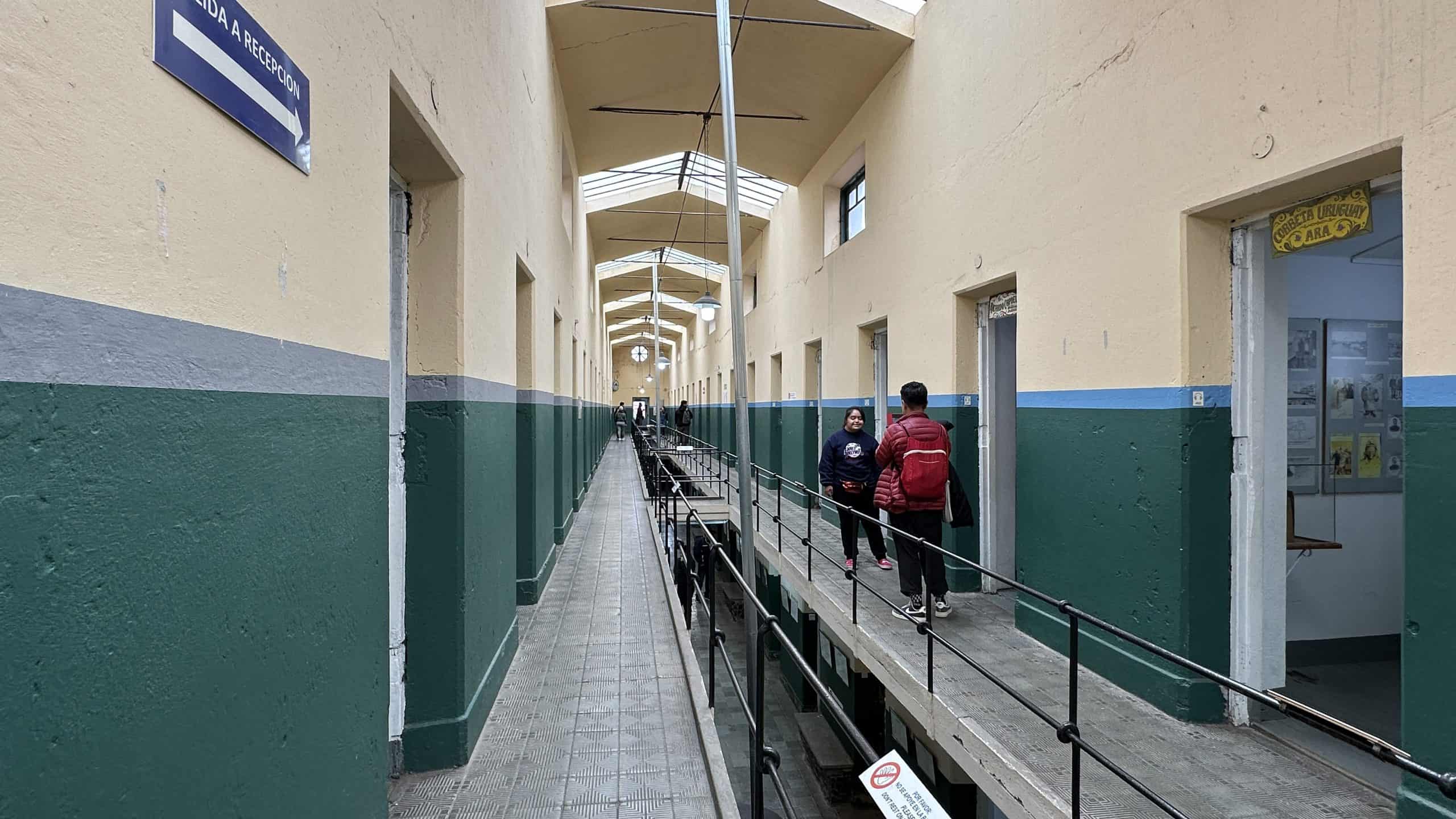 Prison corridor with exhibit cells