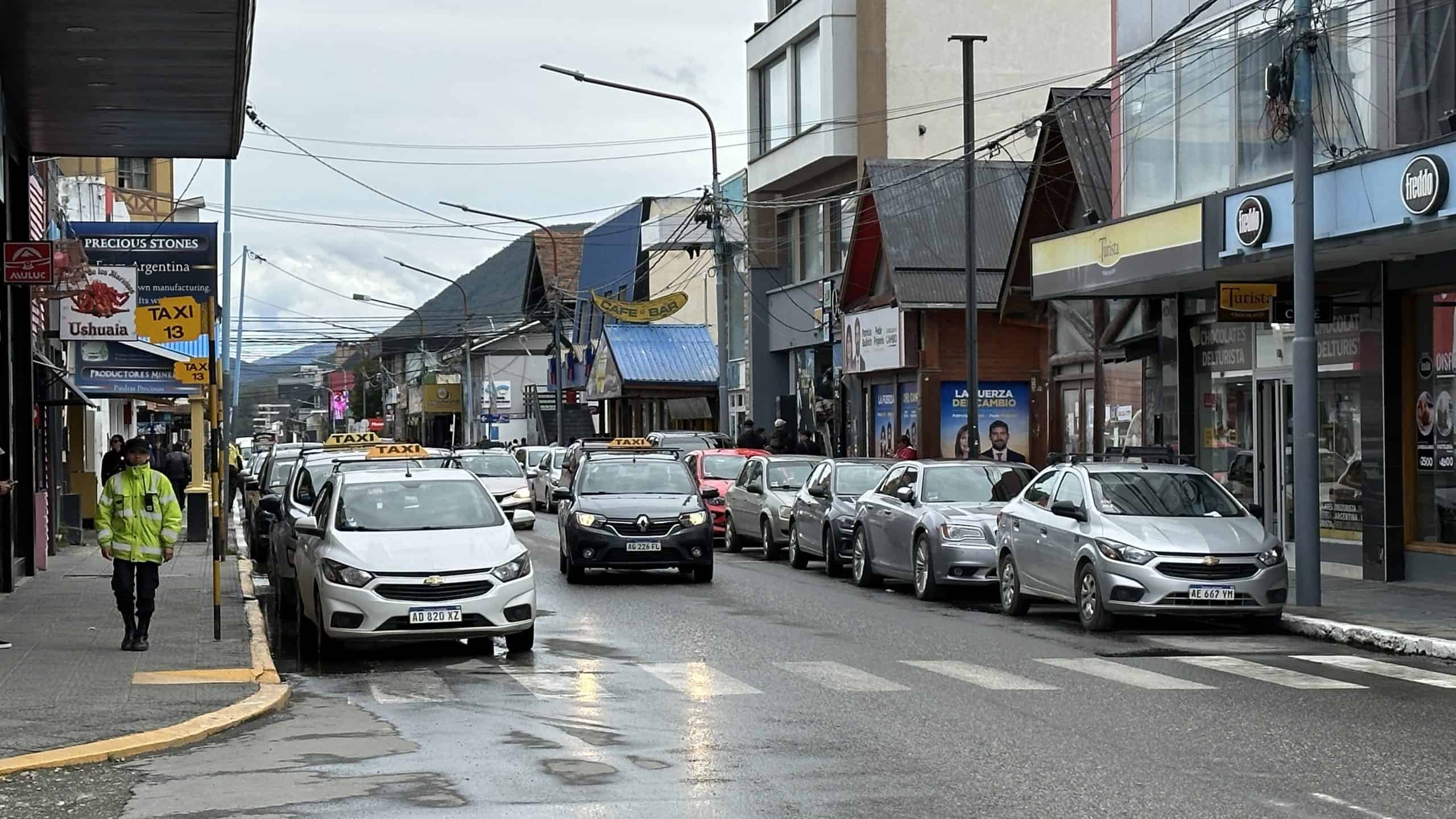 One of the main streets of Ushuaia