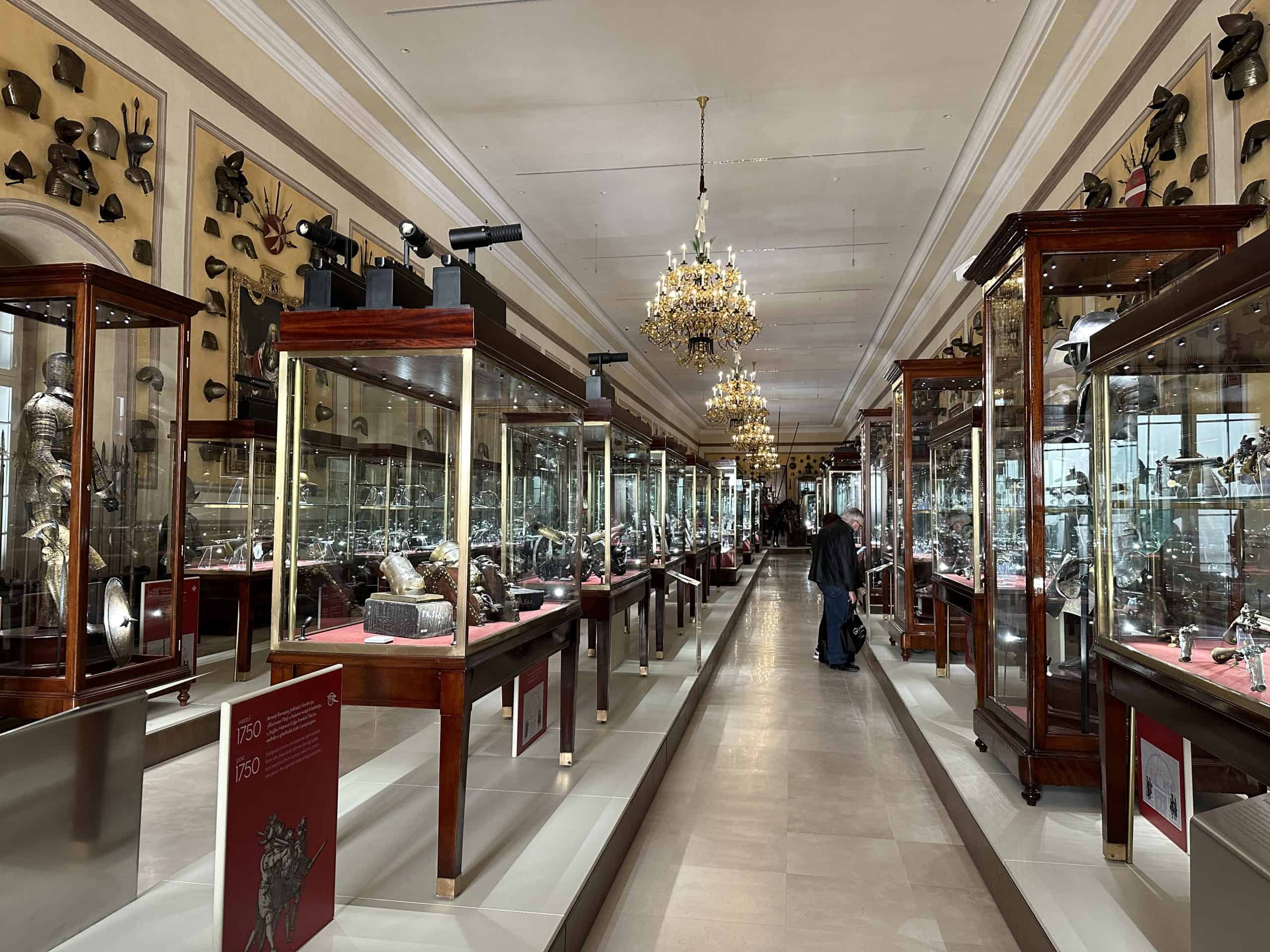 Display cases at the Armoury
