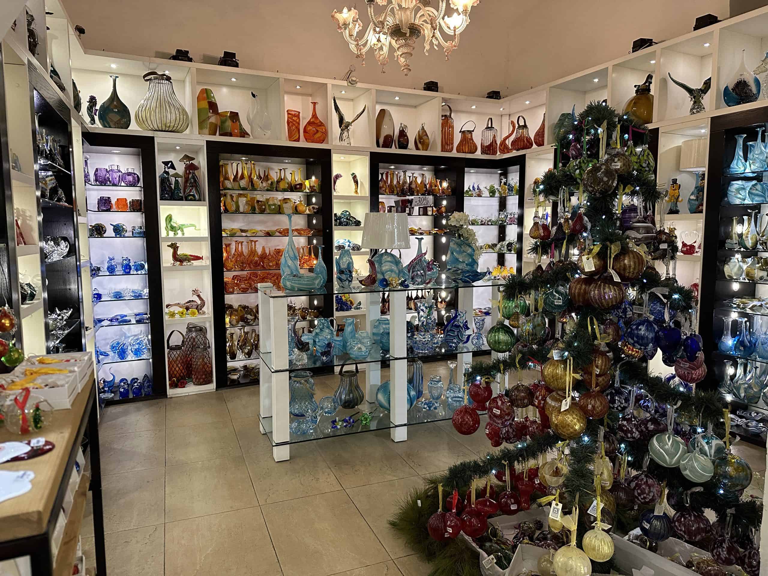 Inside the Mdina Glass shop