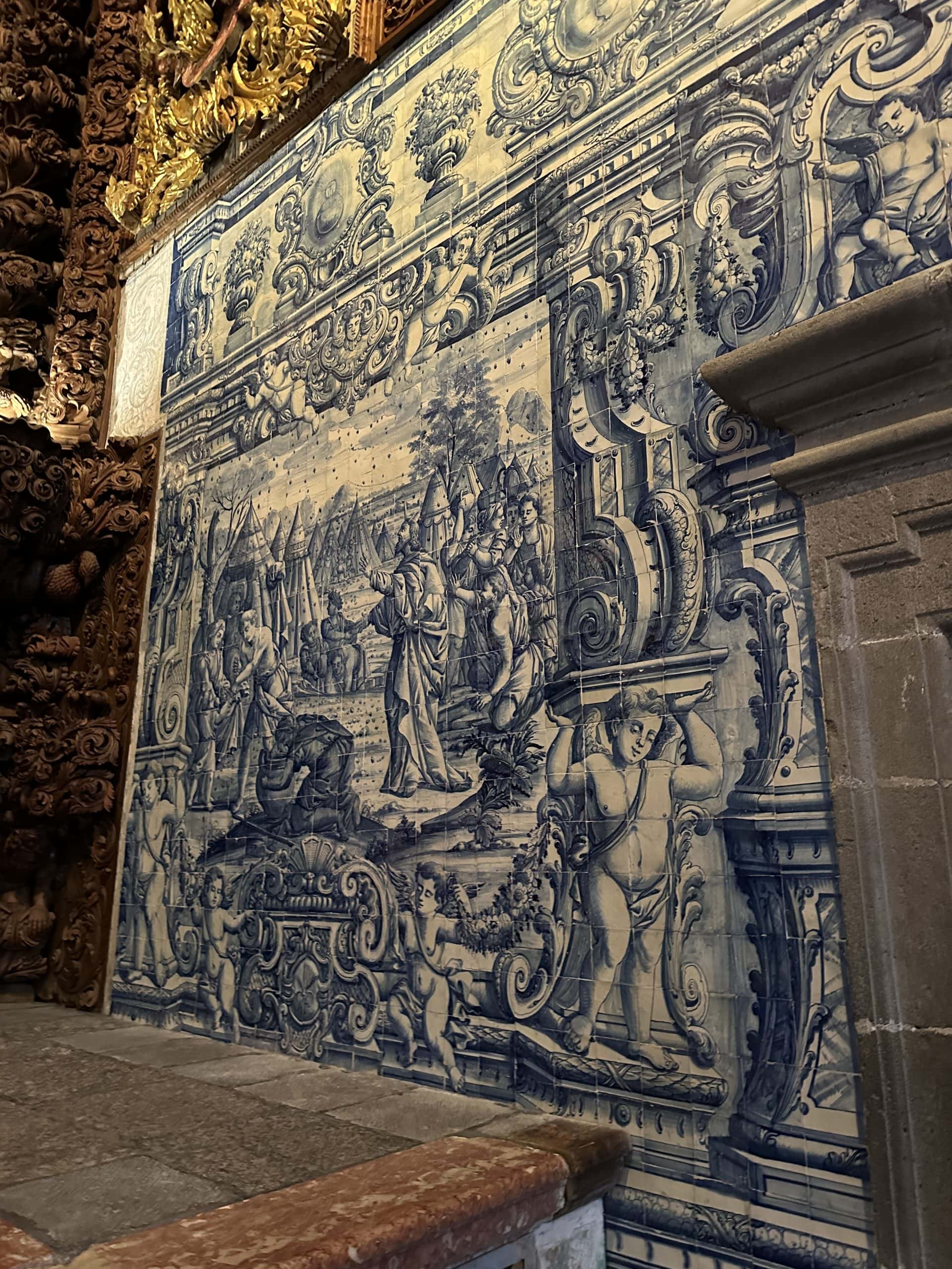 Painted blue tiles