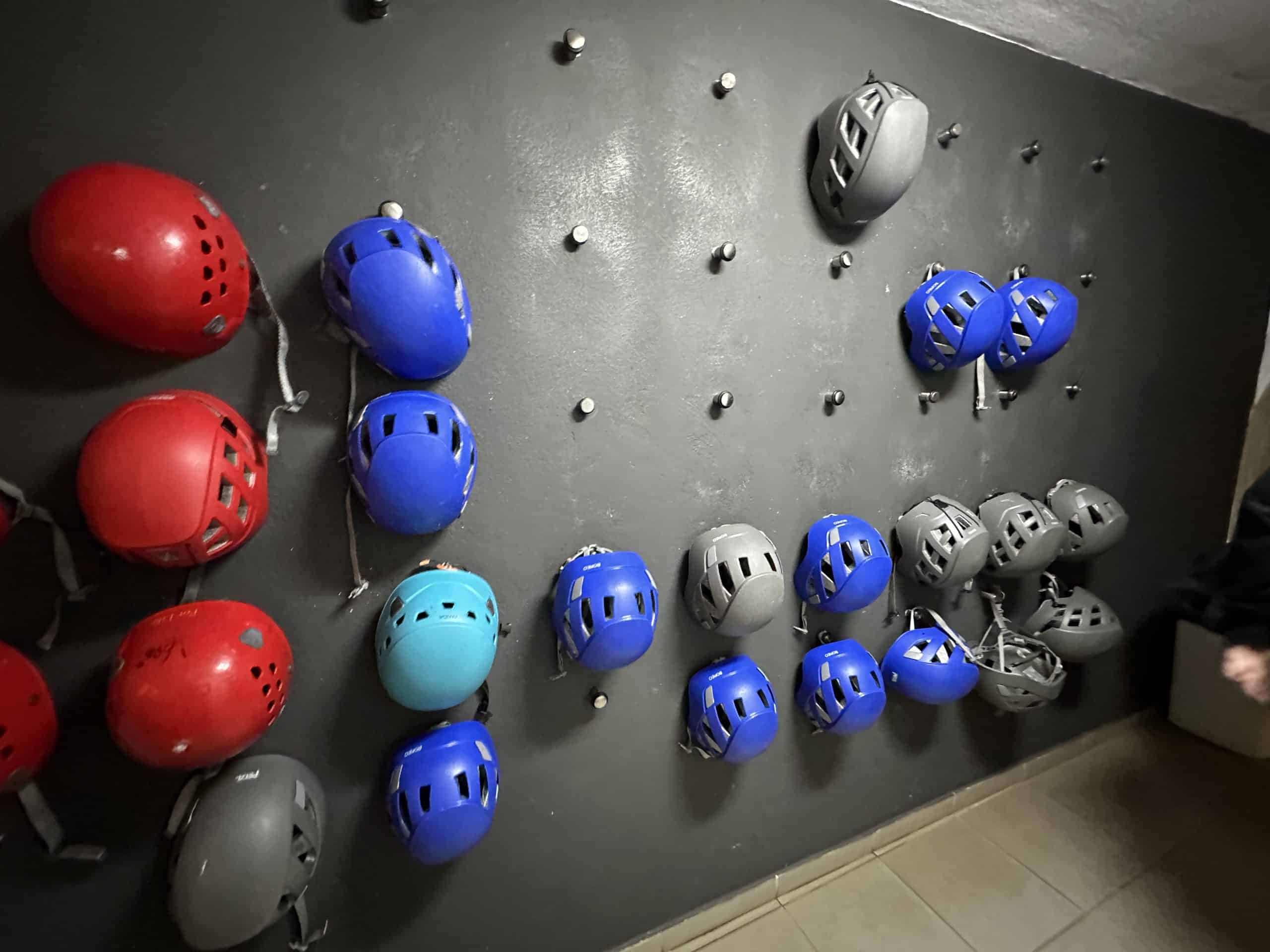Everyone wears a hard hat