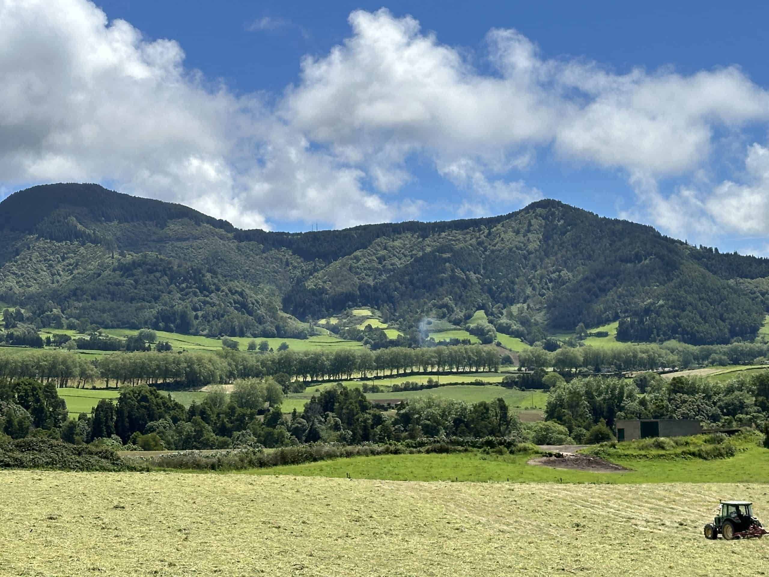 The beautiful farms outside the caldera