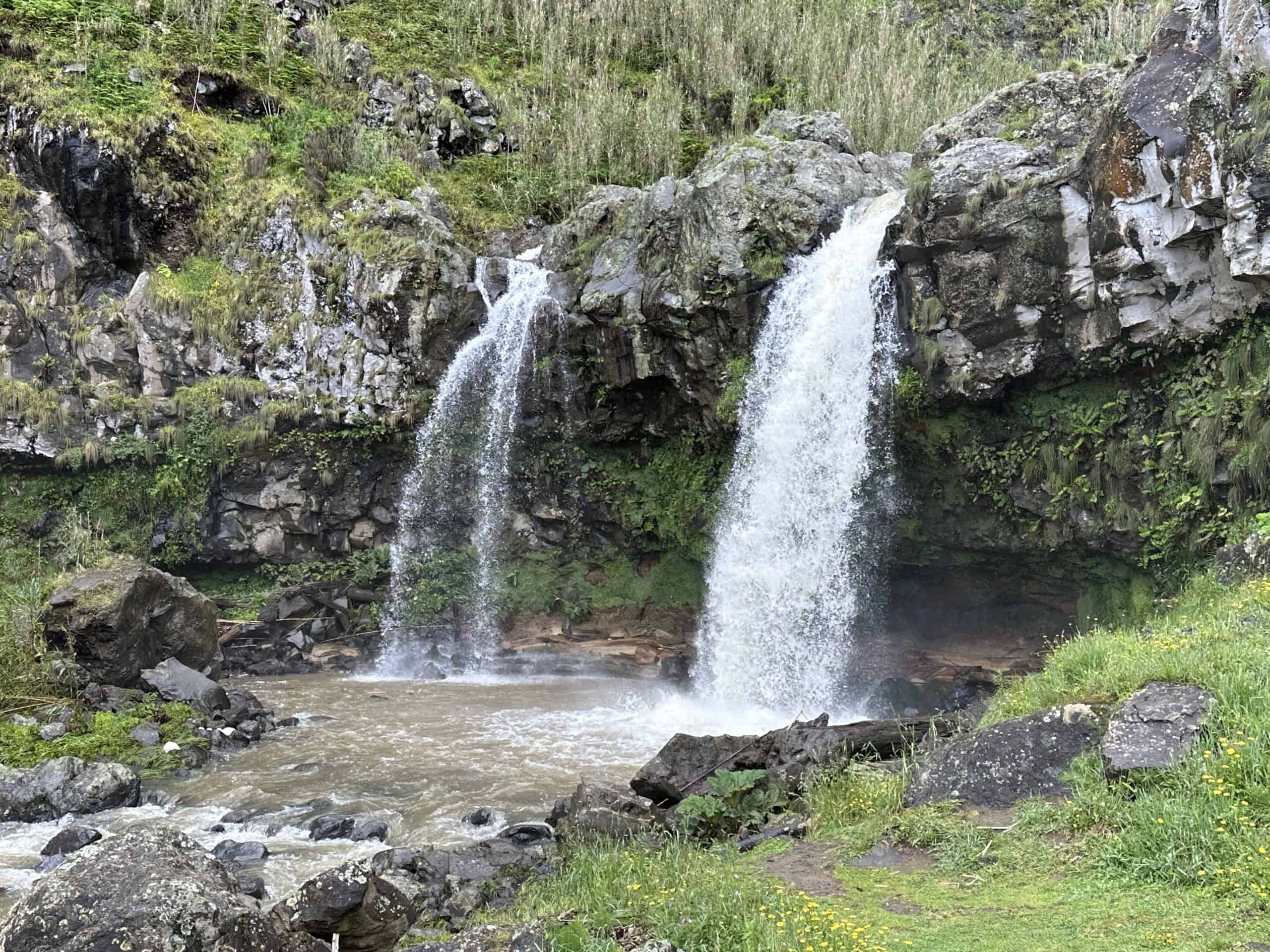 Hidden double waterfall