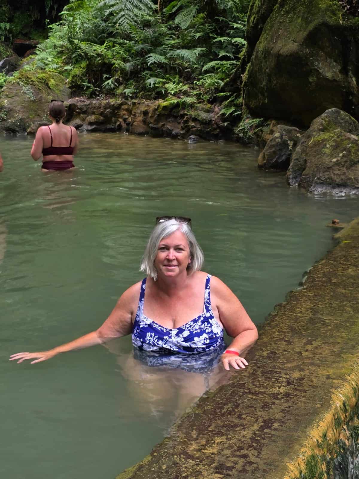 Enjoying the warm pool