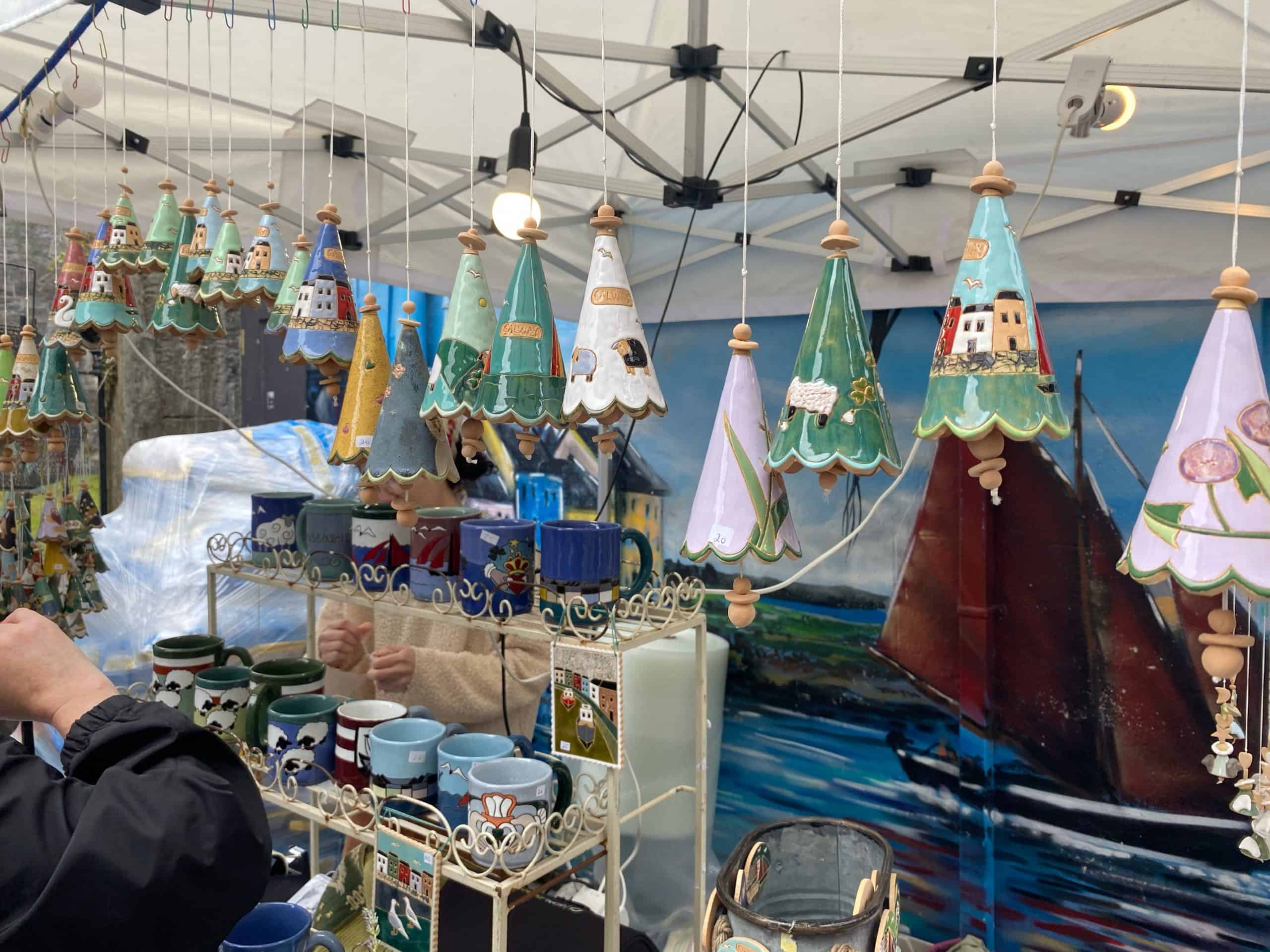 Local artisan booth at the market