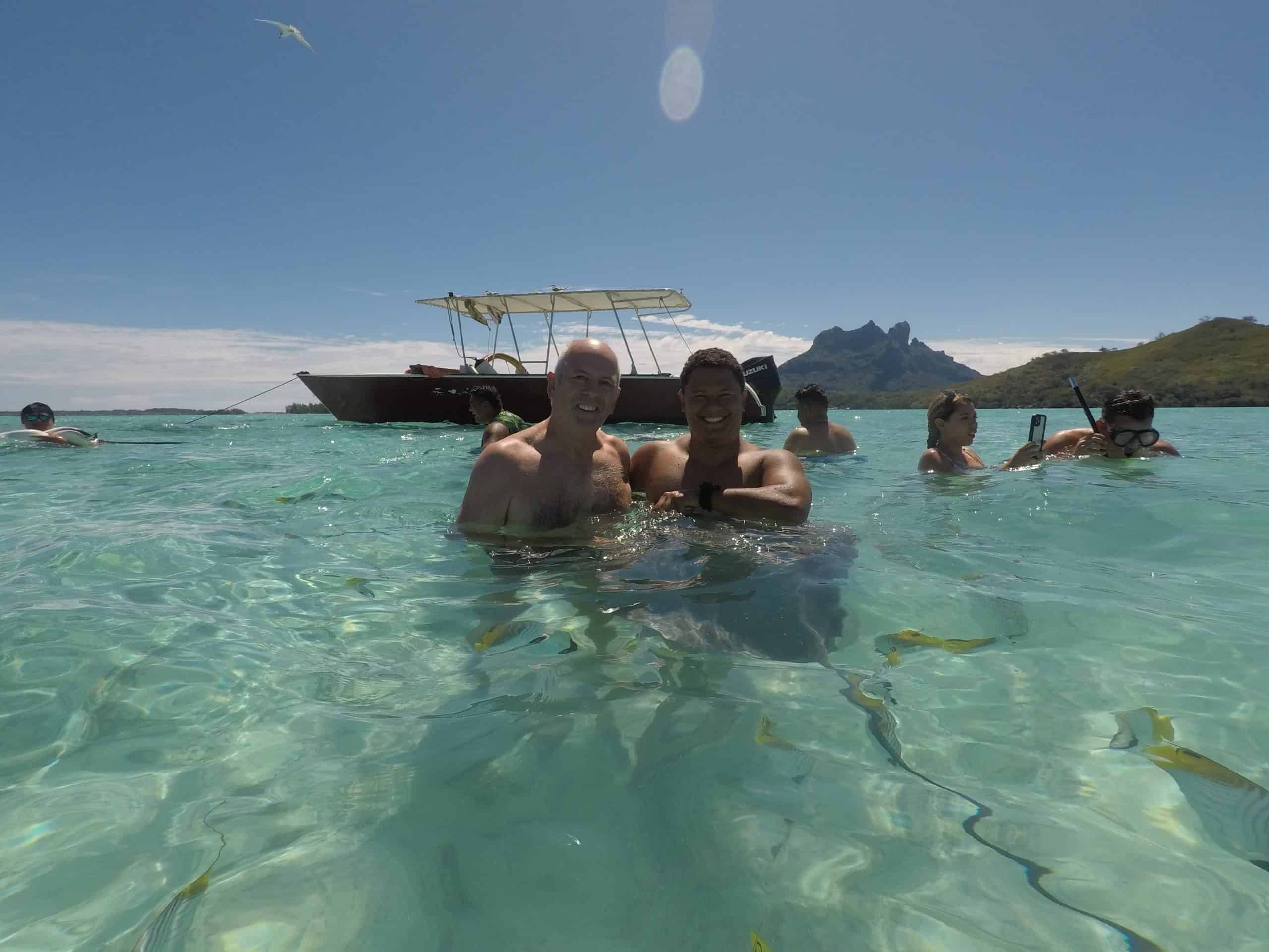 Denis with giant sting rays