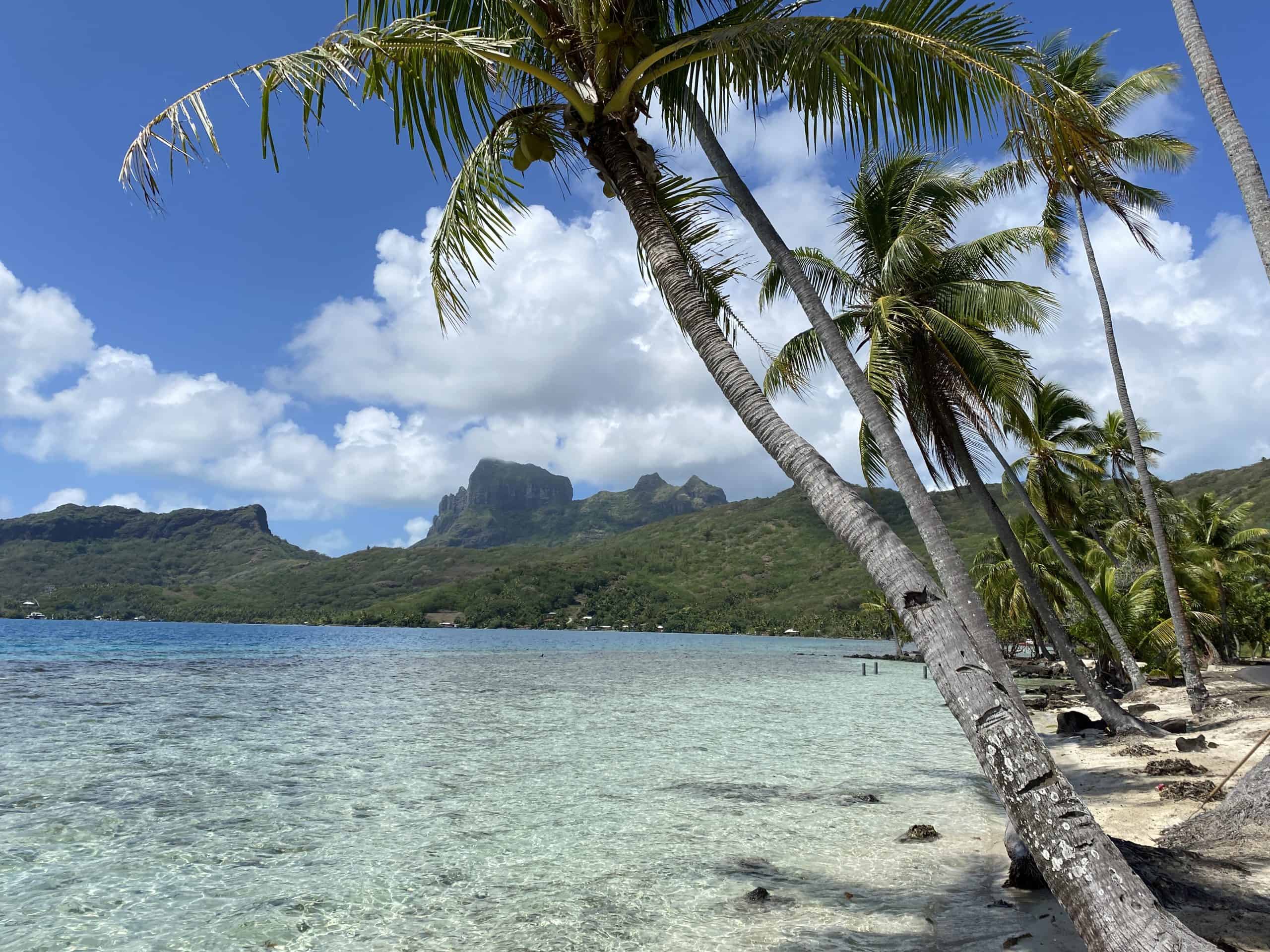 Beautiful coastal view of Bora Bora