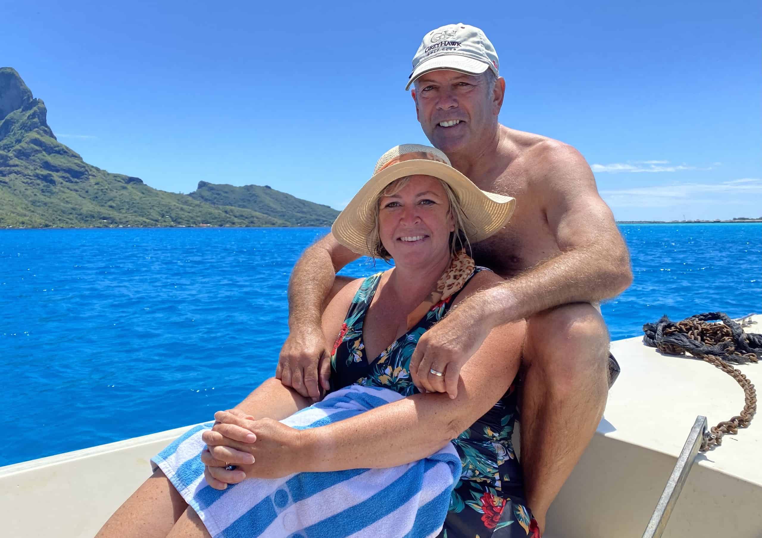 Picture of us enjoying the Bora Bora lagoon tour