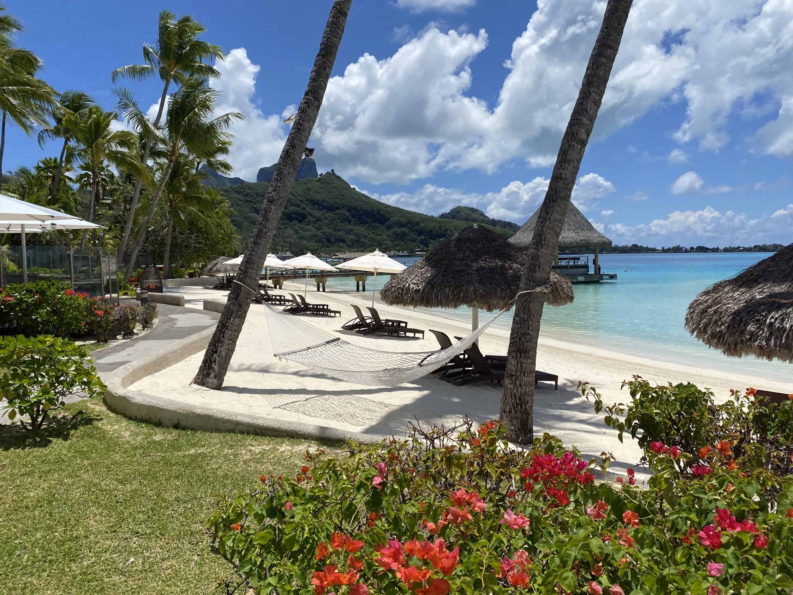 Grounds and beach at the Intercontinental Bora Bora Le Moana