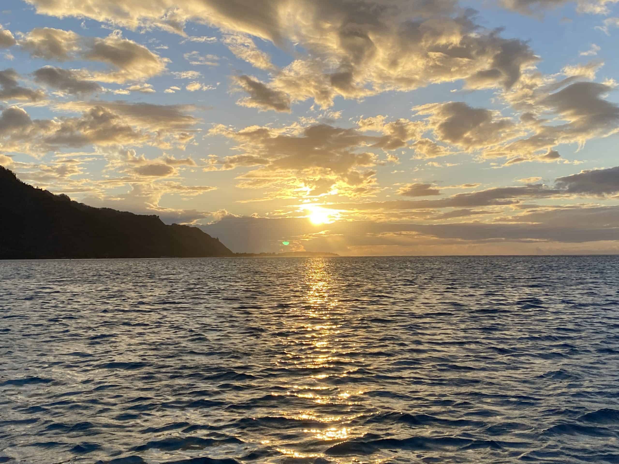 The sunset from our cruise in Moorea