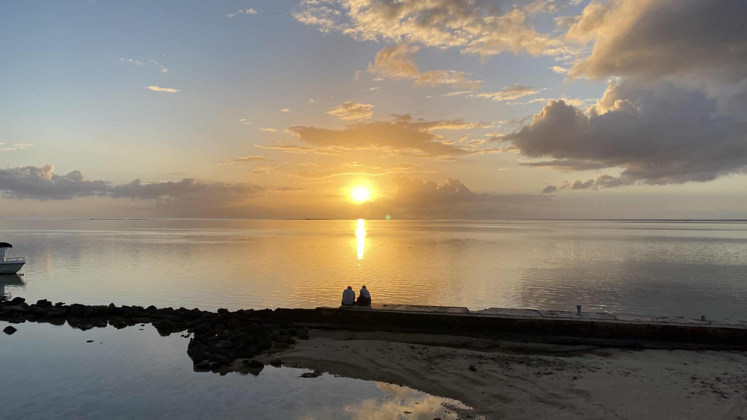 Sunset at the restaurant the Hibiscus Hotel