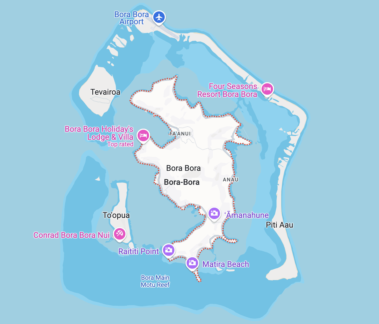 Map of Bora Bora