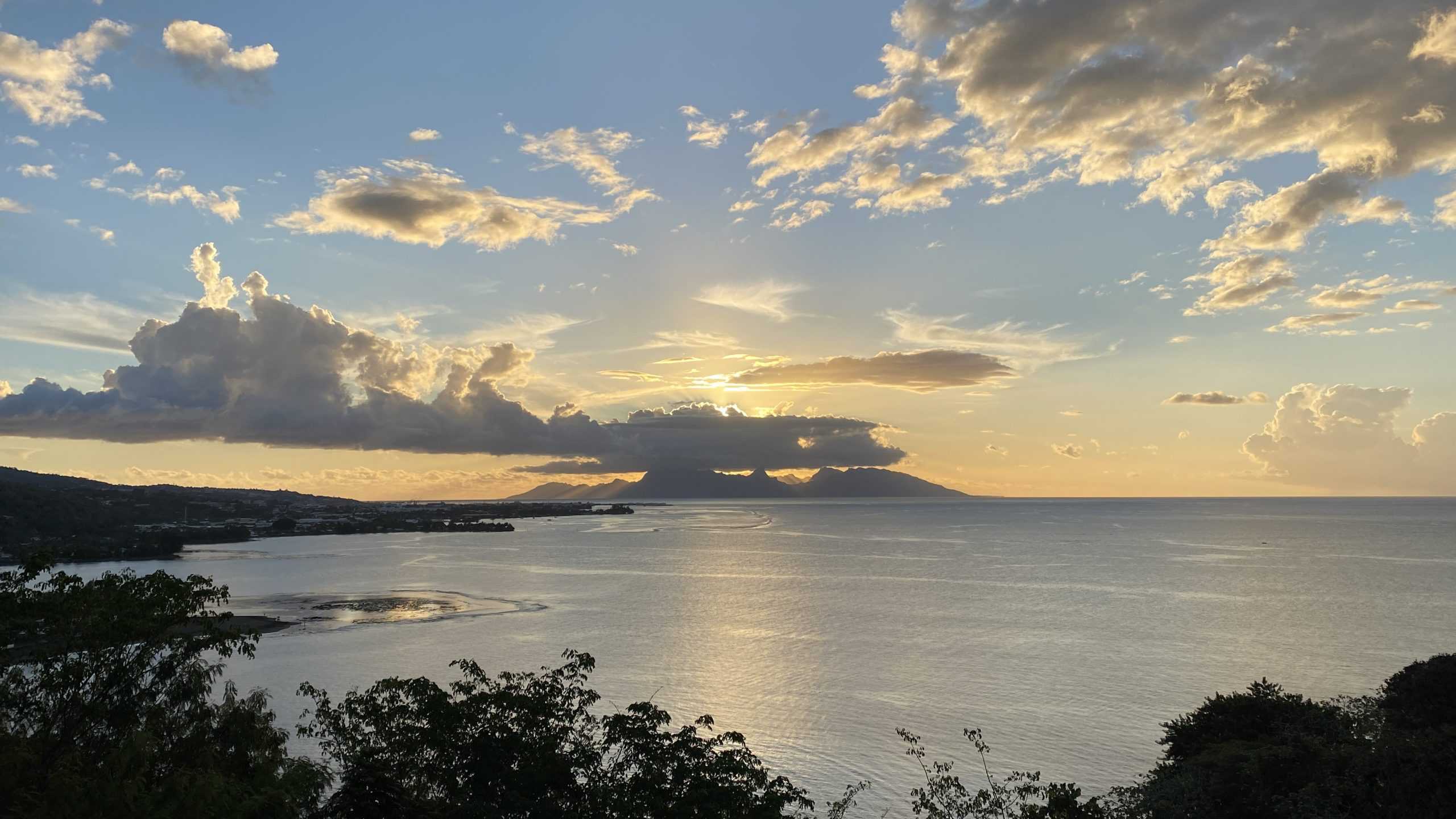 A beautiful sunset is the perfect end to one day in Tahiti
