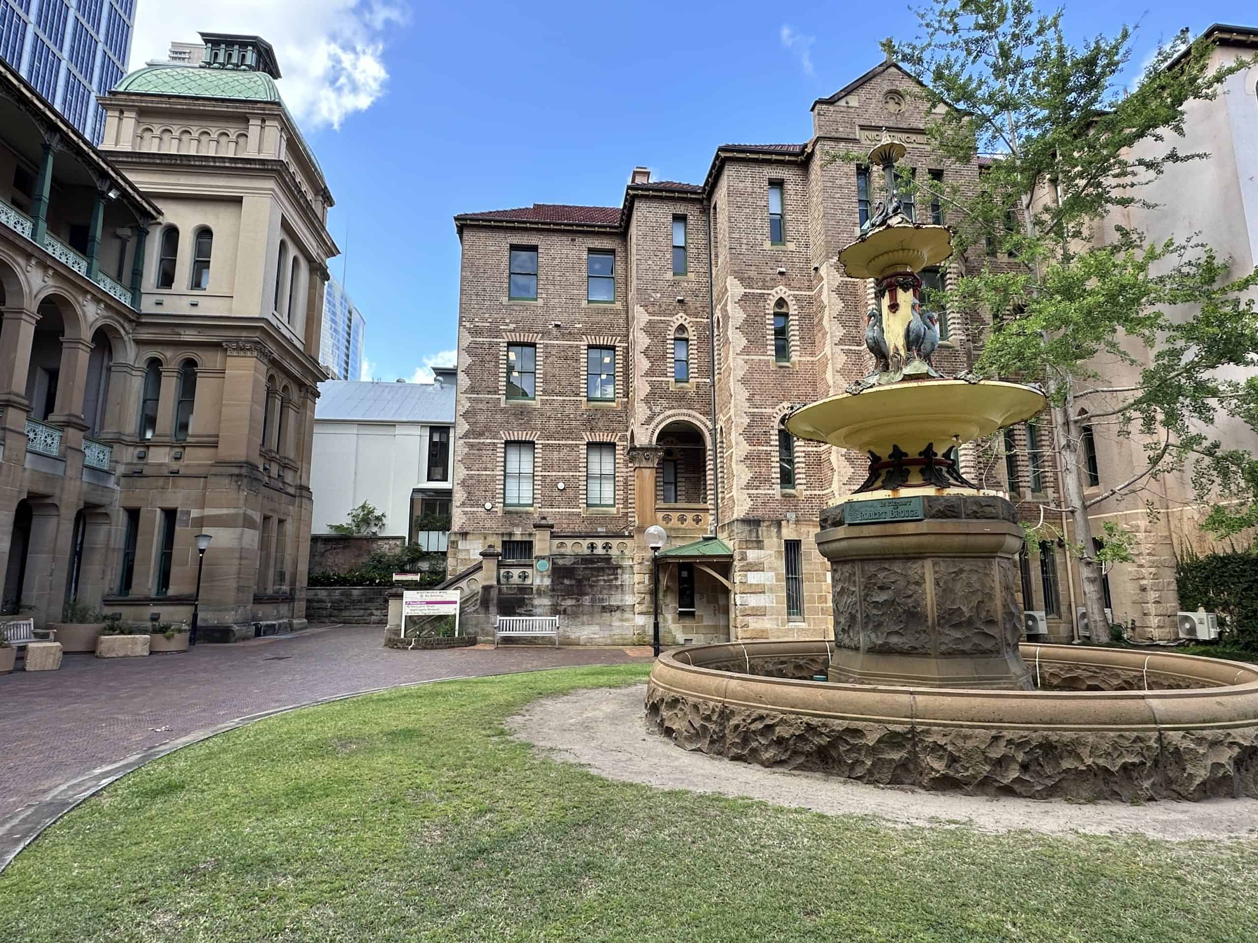 Courtyard behind the hospital