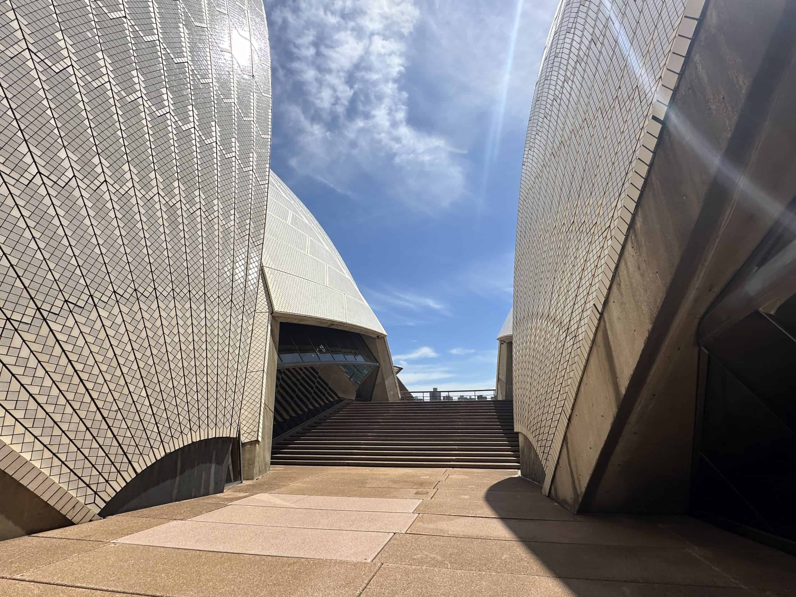 Between the buildings of the Sydney Opera House