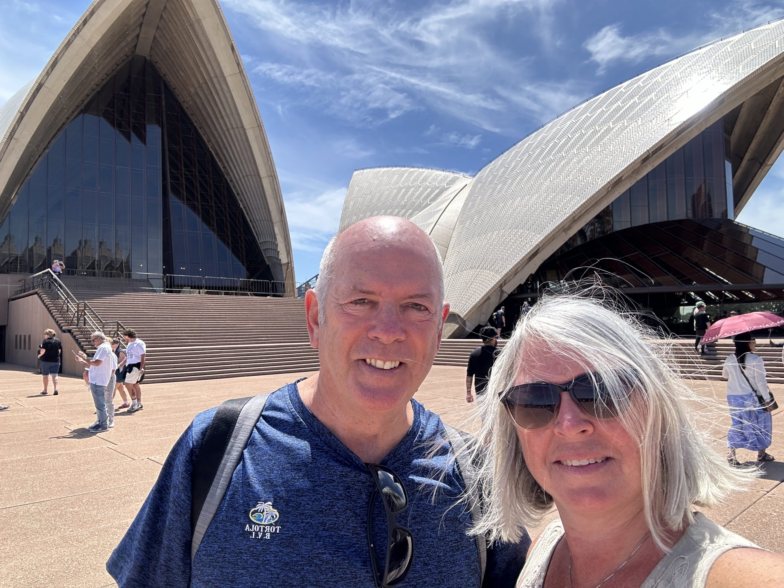 Our selfie in front of the Sydney Opera House