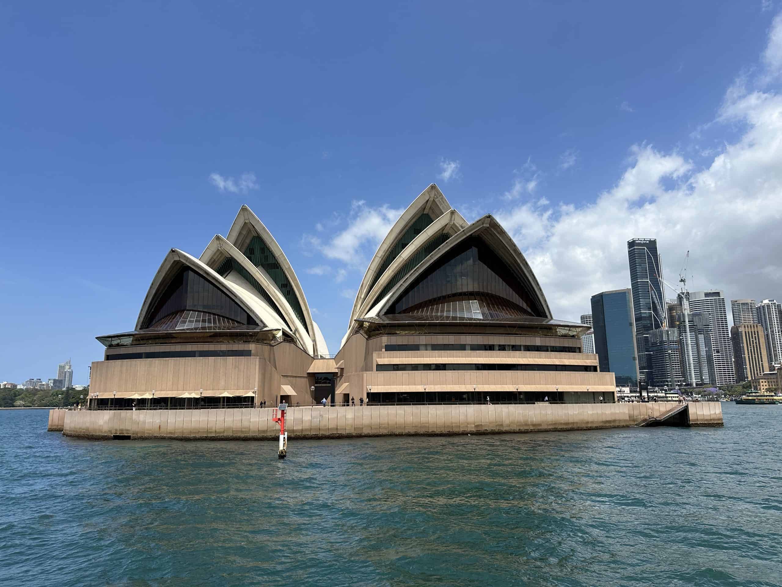 View of the front of the Opera House from the water