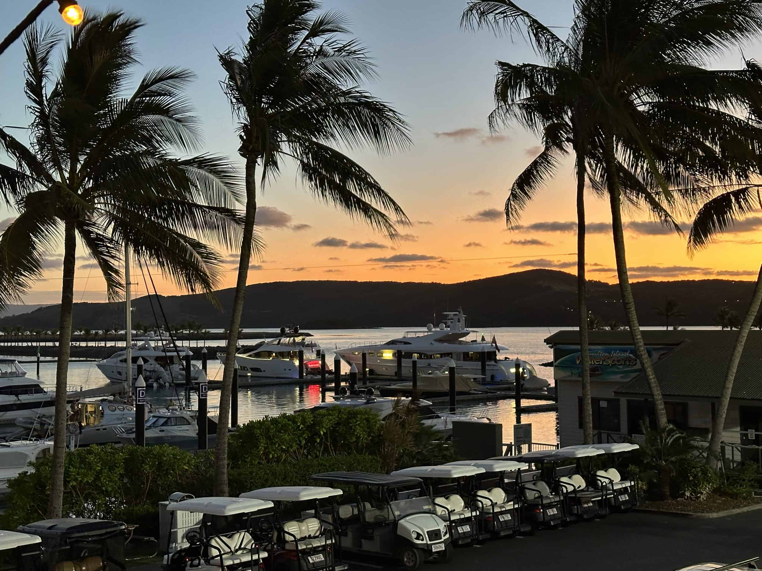 Sunset views over the harbour