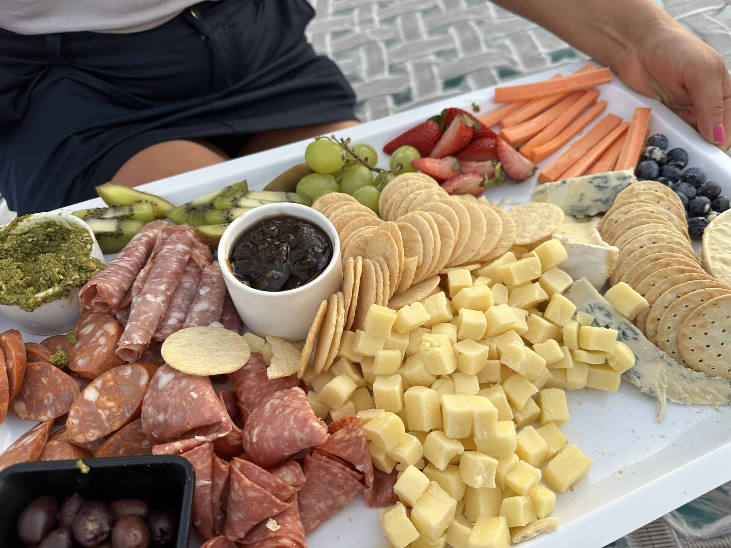 Food served on the sunset cruise
