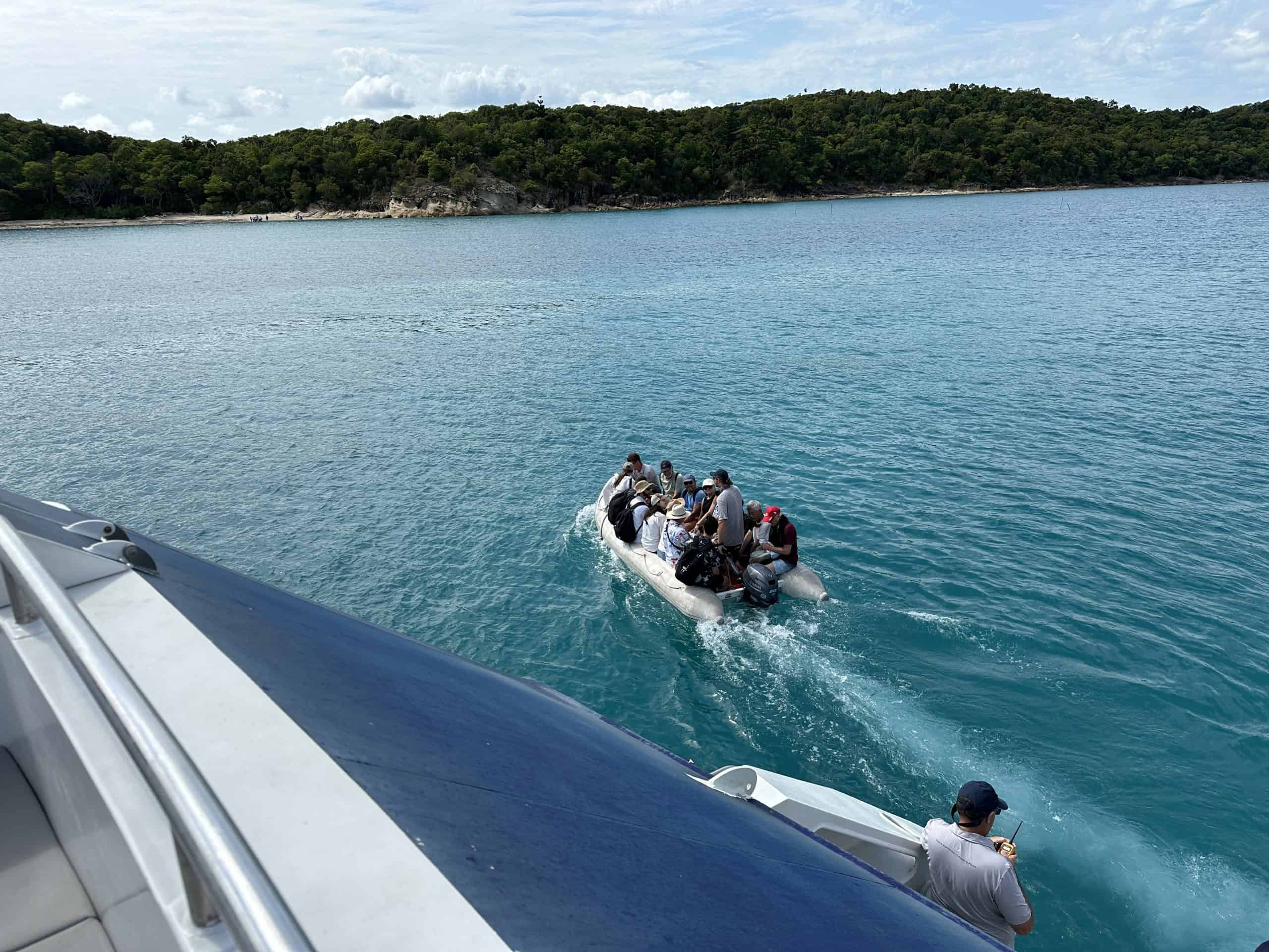The tender boat that takes you to the island