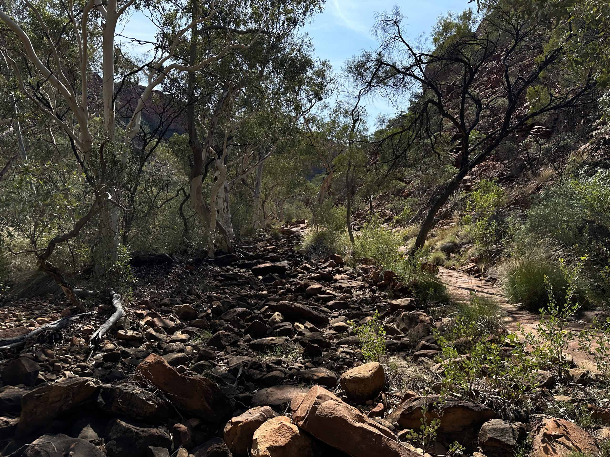 Trail along the dry creek bed
