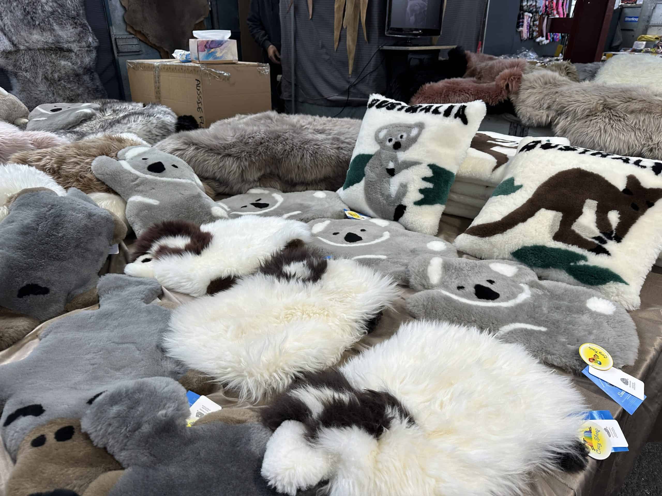 Fuzzy animal pillows