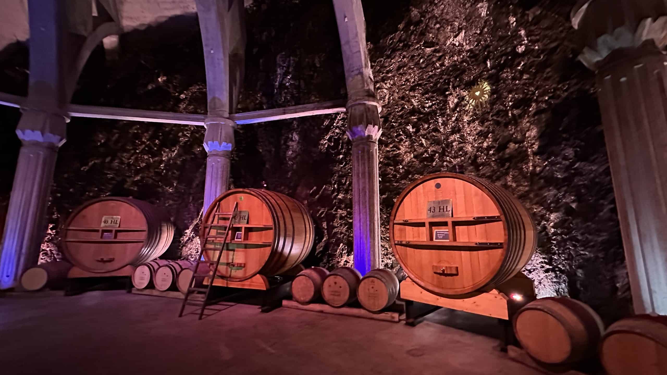 Barrel room carved into the rock