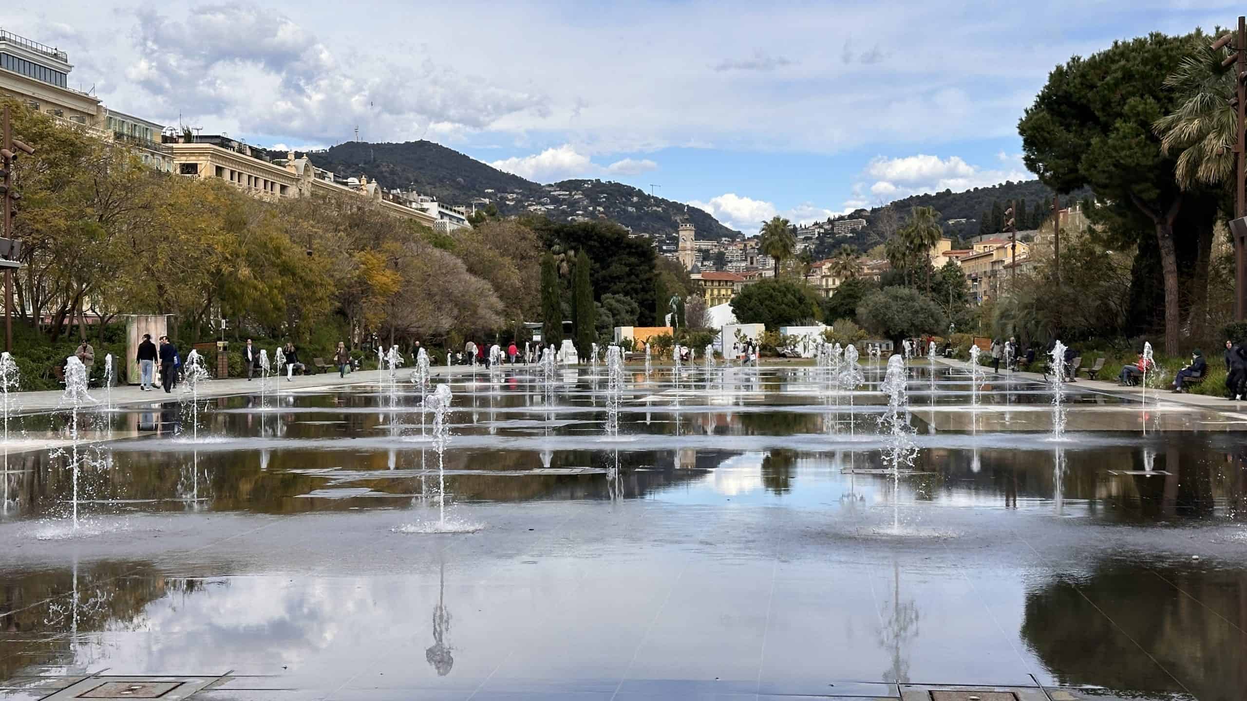 Water fountains at Paillon Park