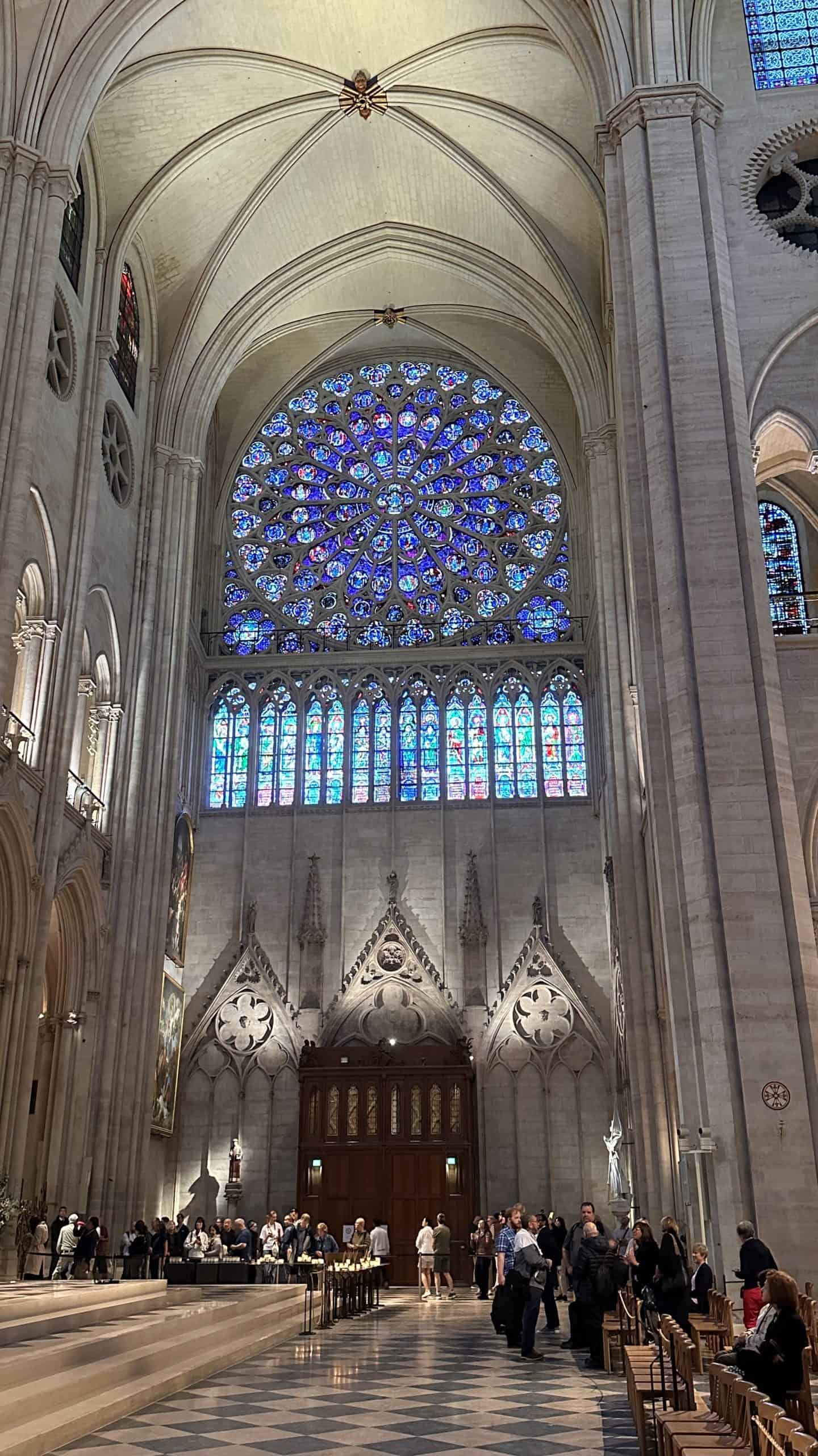 Gorgeous stained glass windows in Notre Dame