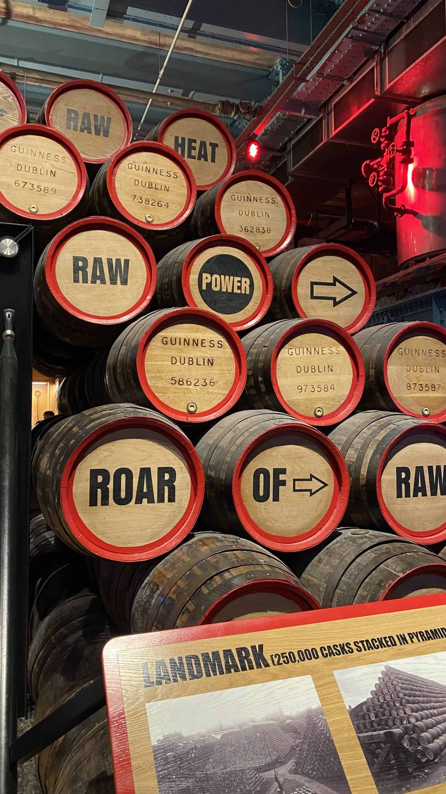 Displays at the Guinness Storehouse