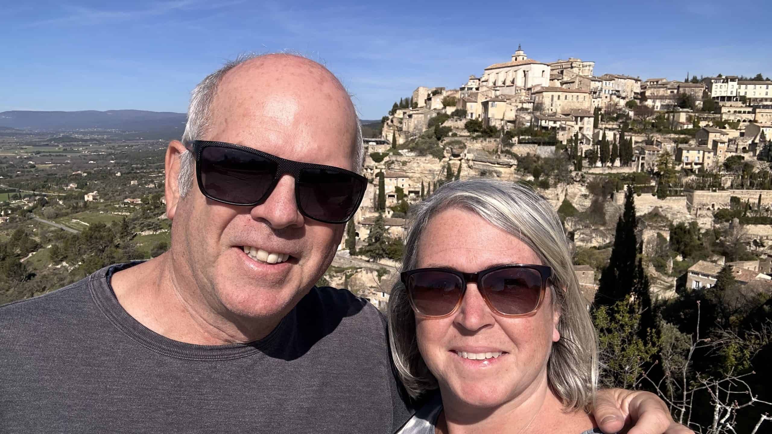 Our selfie in front of Gordes village