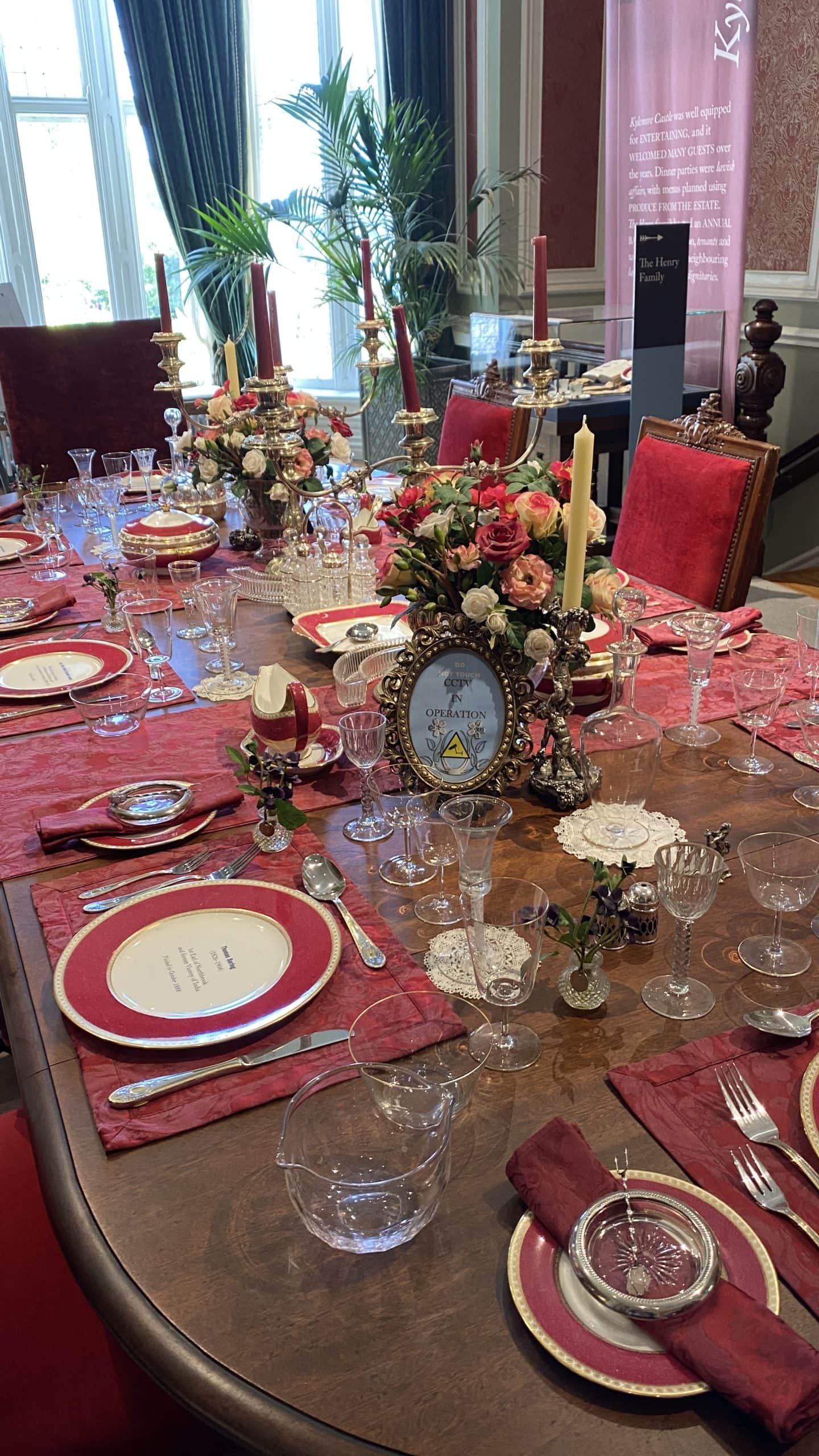 Dining table set as it would be originally