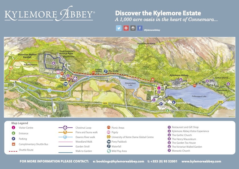Map of Kylemore Abbey grounds