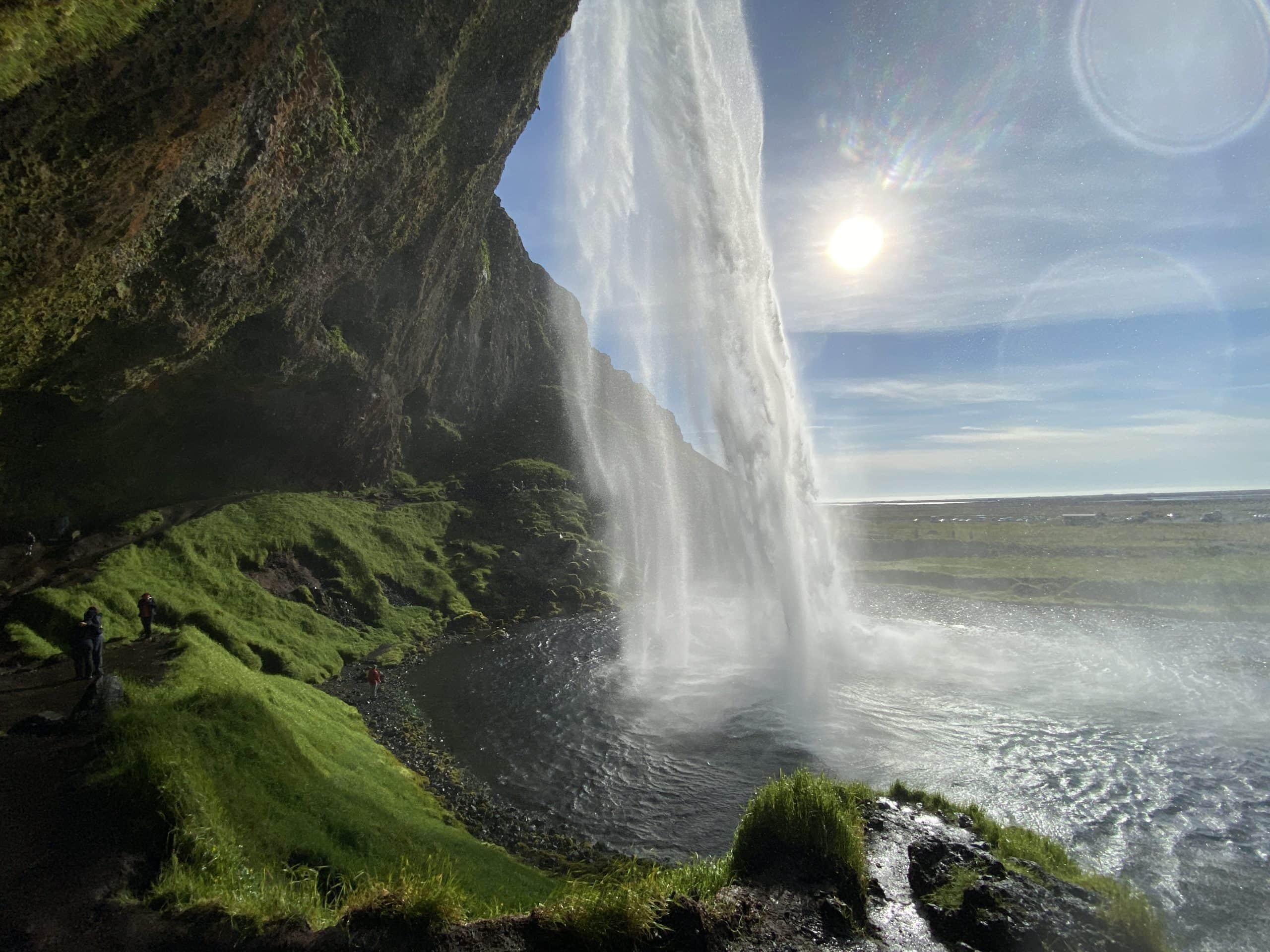 The view from behind Seljalandfoss