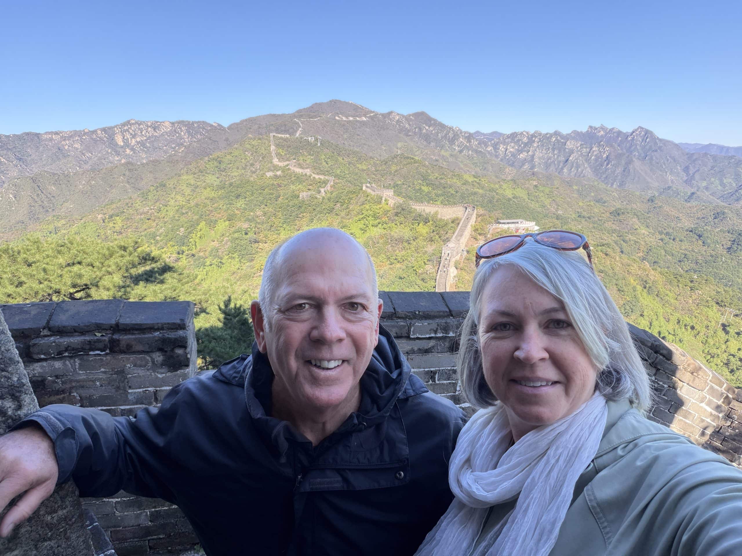 Our selfie at the Great Wall