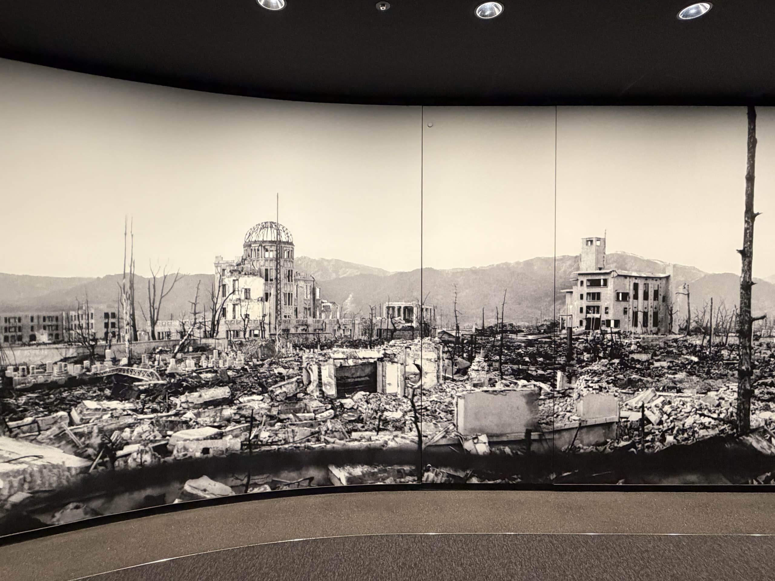 Photo in the museum of the rubble in Hiroshima