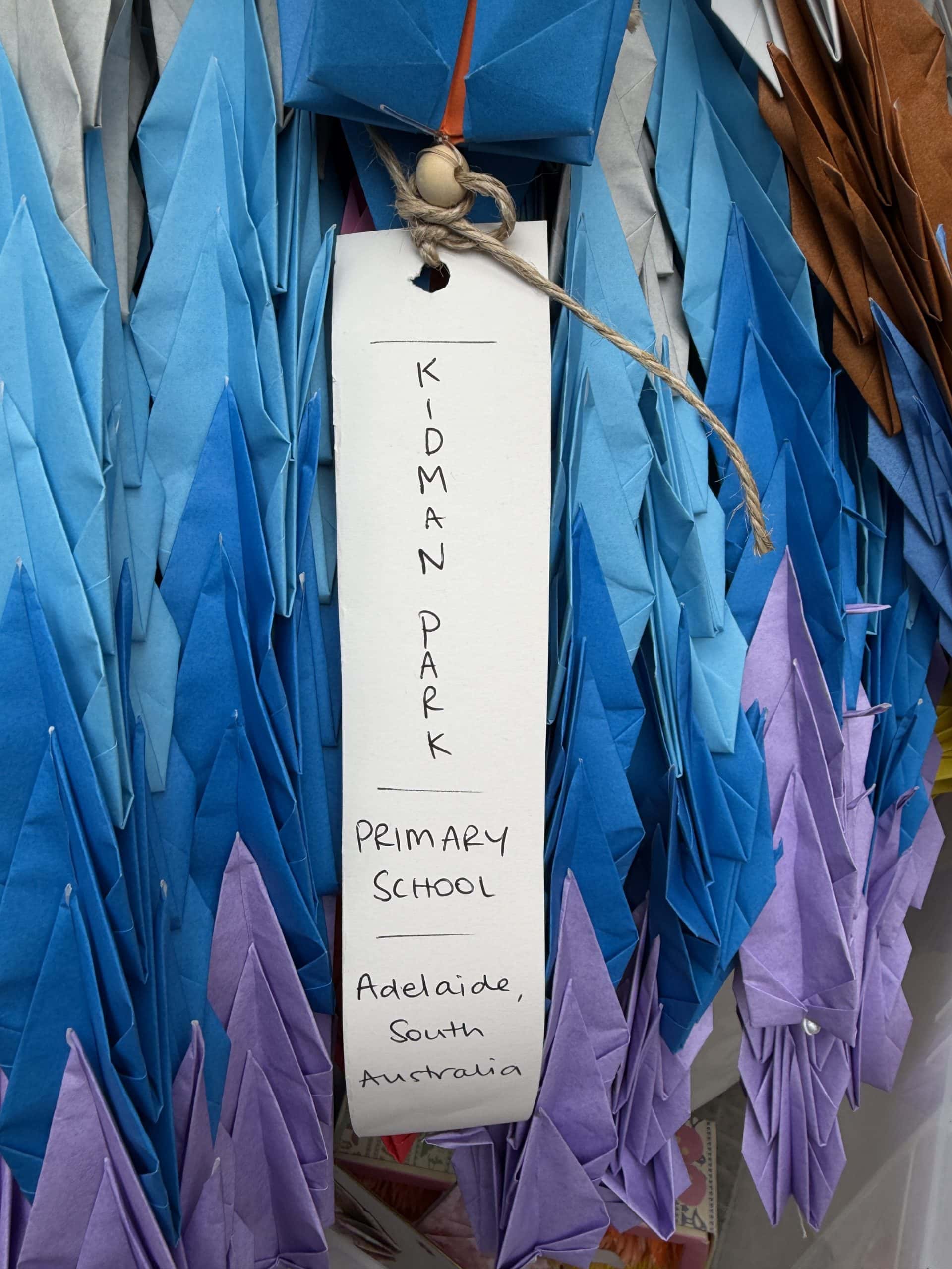 Paper cranes from around the world