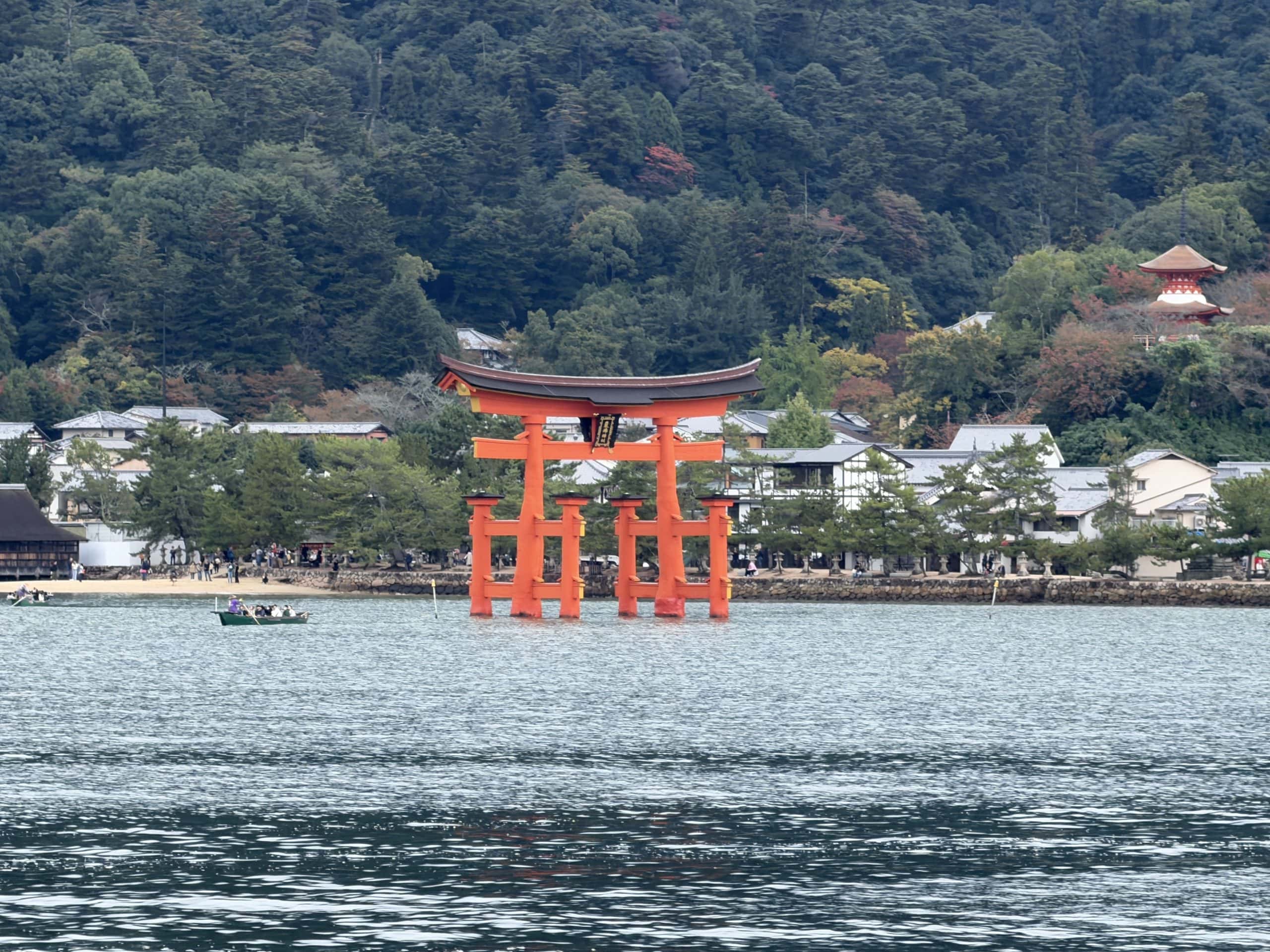 View of torii gate from the ferry