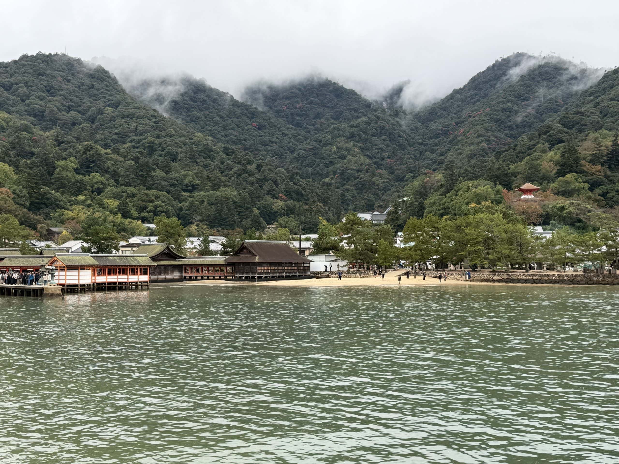 Miyajima sitting at the foot of the hills