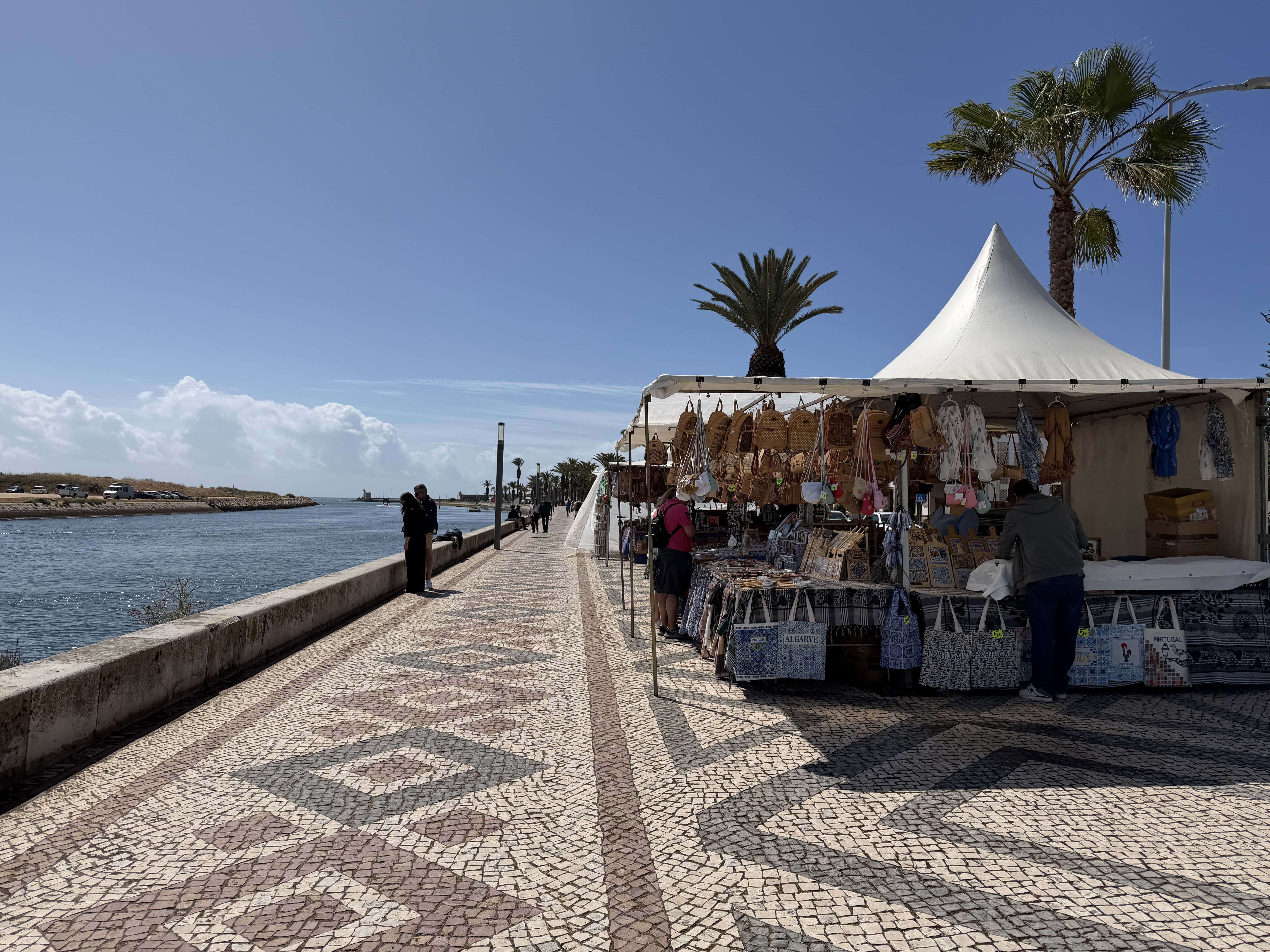 Waterfront market stalls