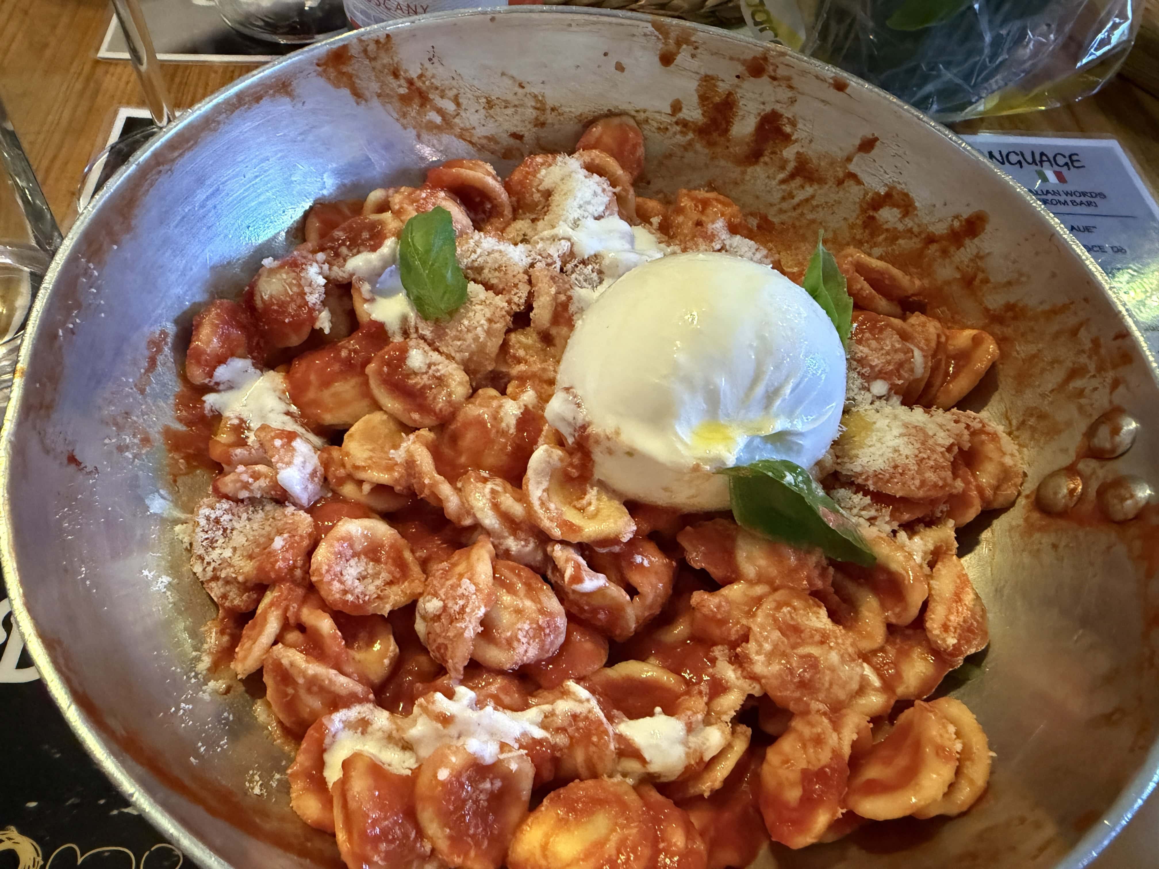 Orecchiette alla Sorrentina with Burrata