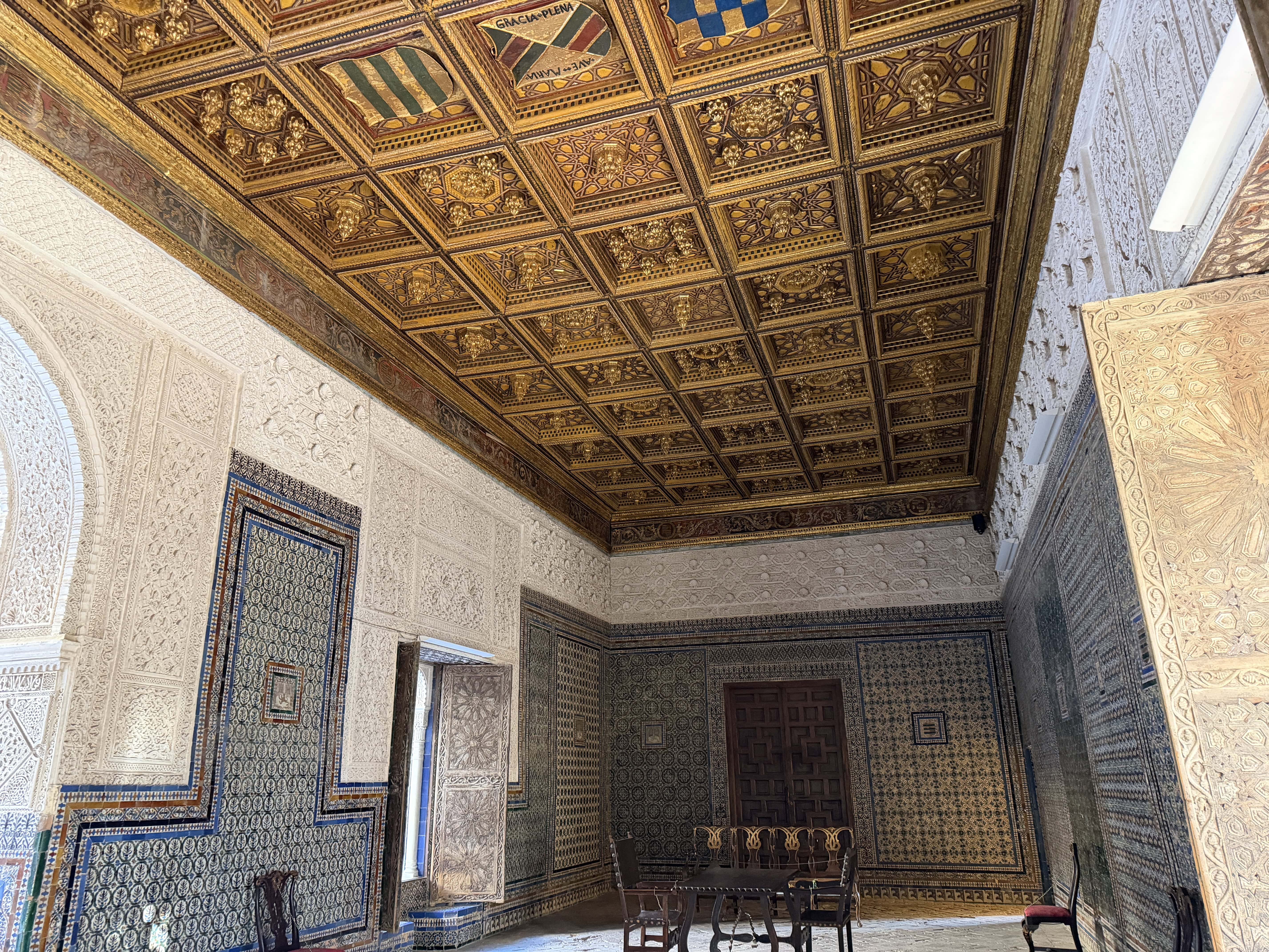 Tiled rooms with decorative ceilings