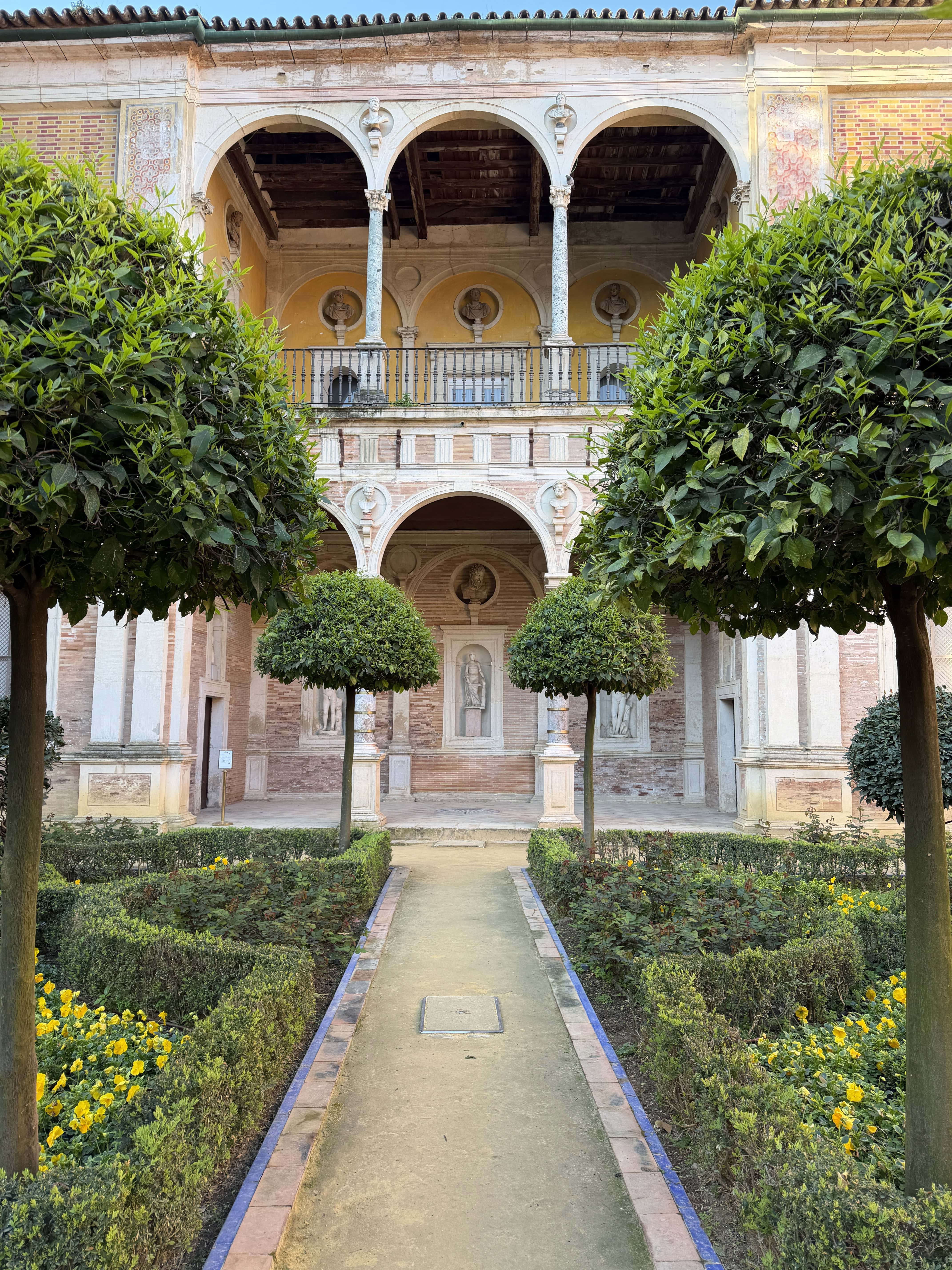 Beautiful symmetrical gardens with pathways