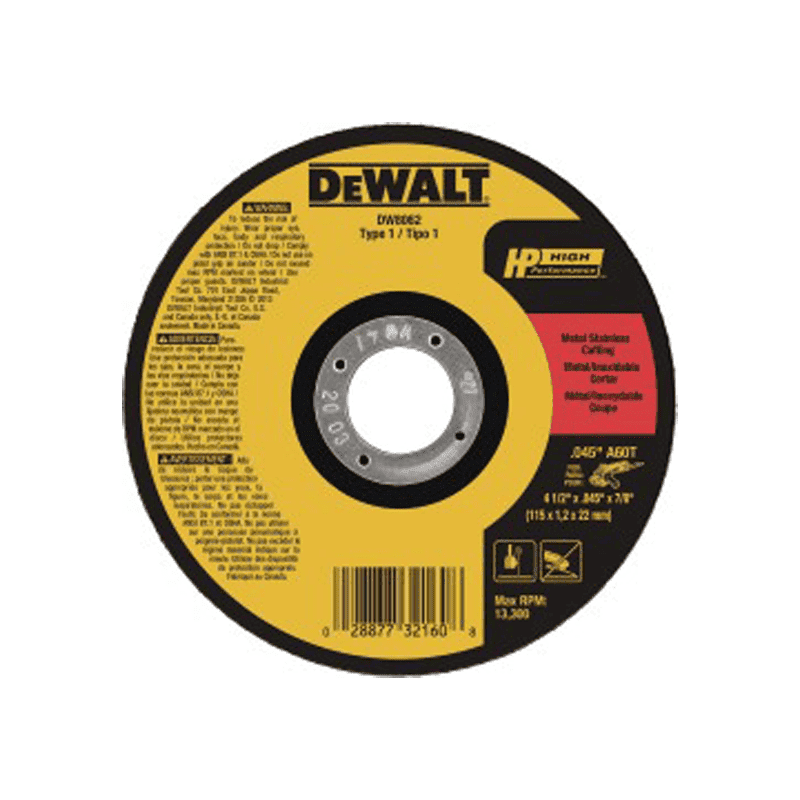 Dewalt Disco ( Metal Fino ) 4.1/2"x0.45"x1/16" Dw8062