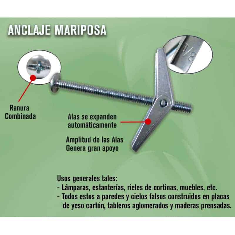 Espander Gypsum Tipo Mariposa 1/2" Hld 2/kwik Tog 2 Cod 335506