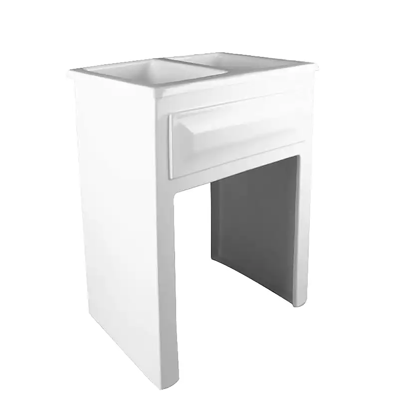 Paradisus Pila C/mueble Fibra Vidrio Blanca Tanque Derecho
