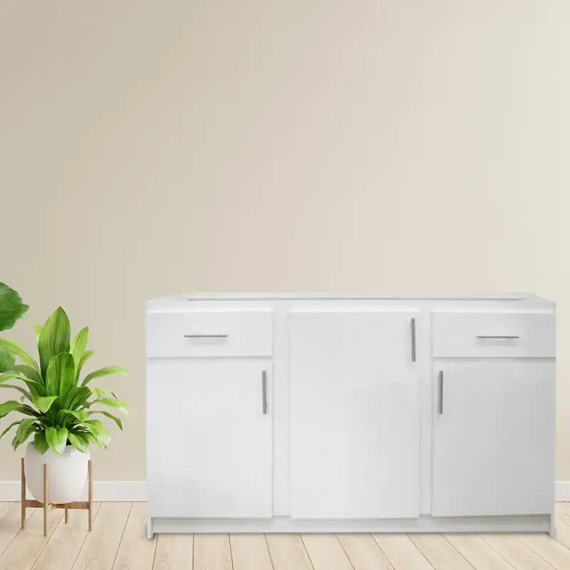 Mueble Fregadero Melamina Blanca Grande 150cm X 50cm