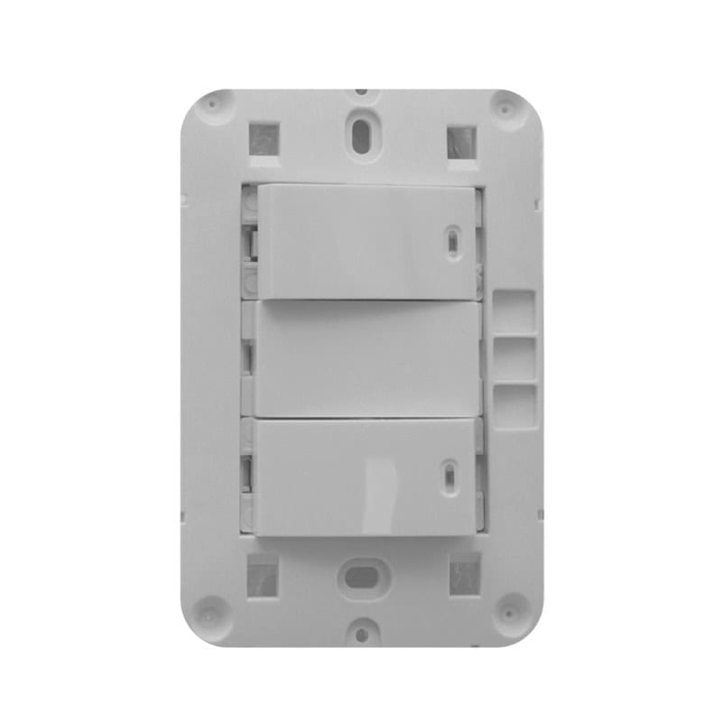 American Apagador Doble 3v+3v  Luz Piloto C/placa Blanca ( Ae017-pb )